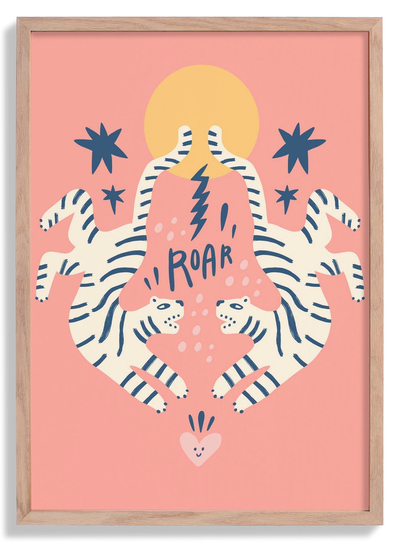 Roar Tiger Cats Art Poster