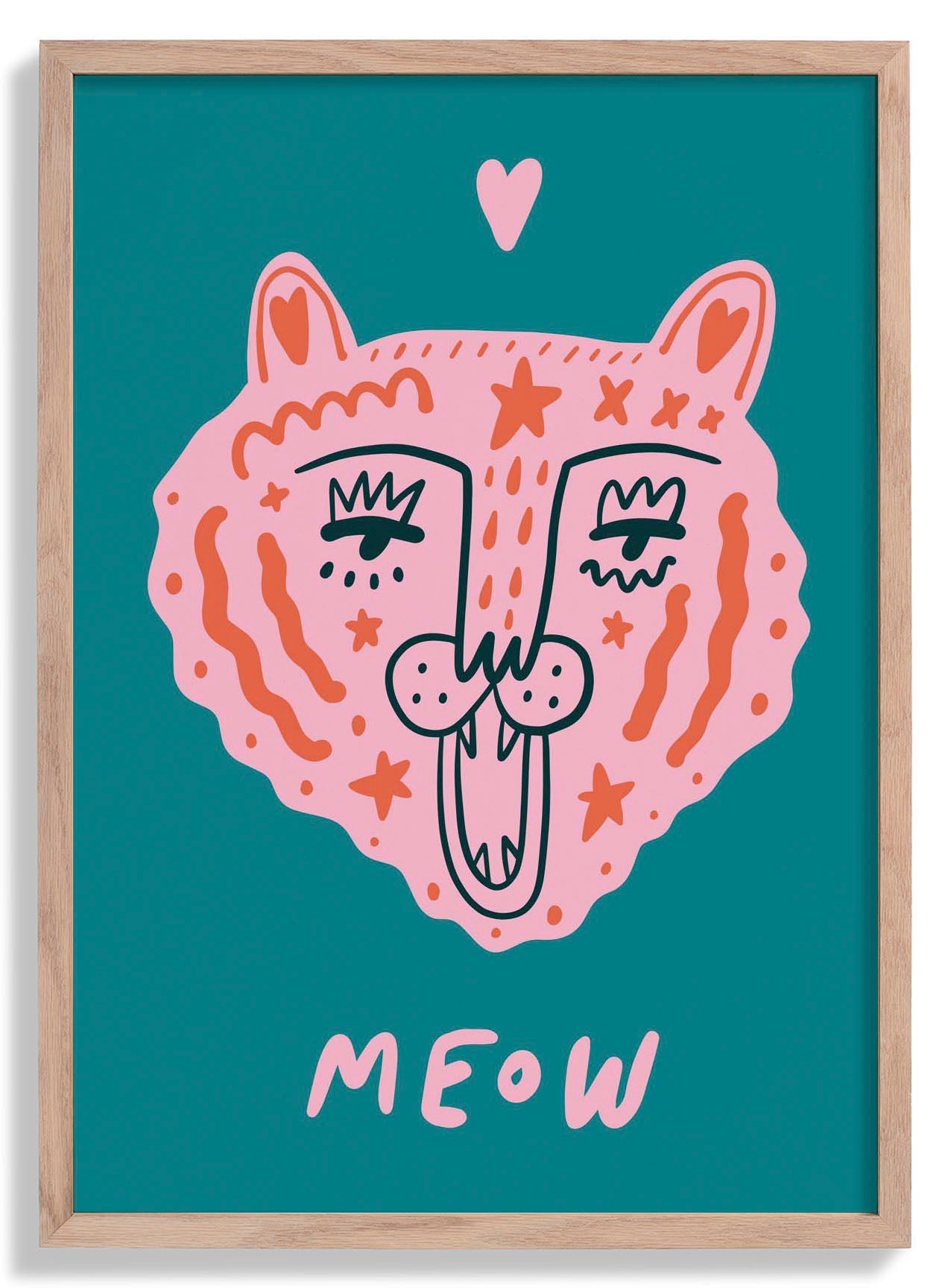 Meow Tiger Art Poster