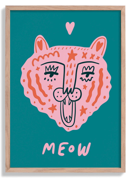 Meow Tiger Art Poster