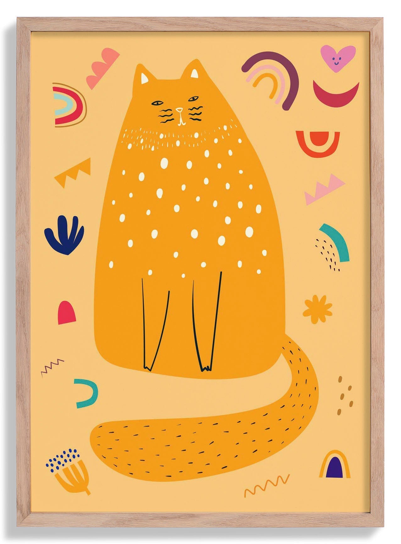 Yellow Cat Art Poster