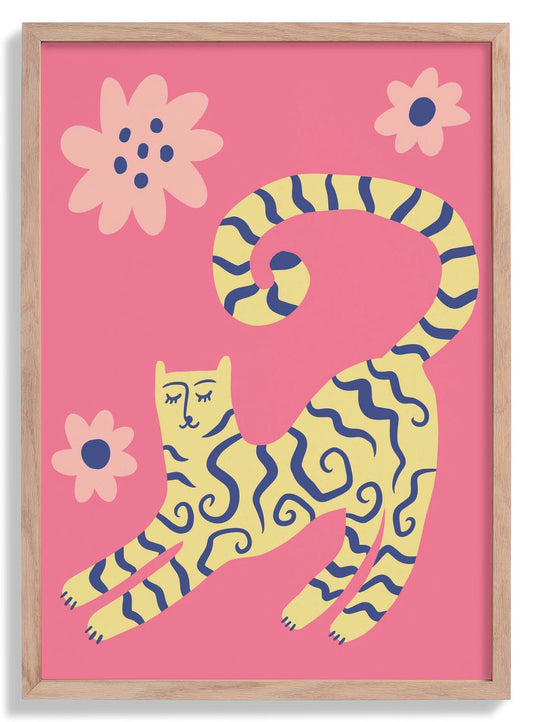 Cat Stretch Art Poster