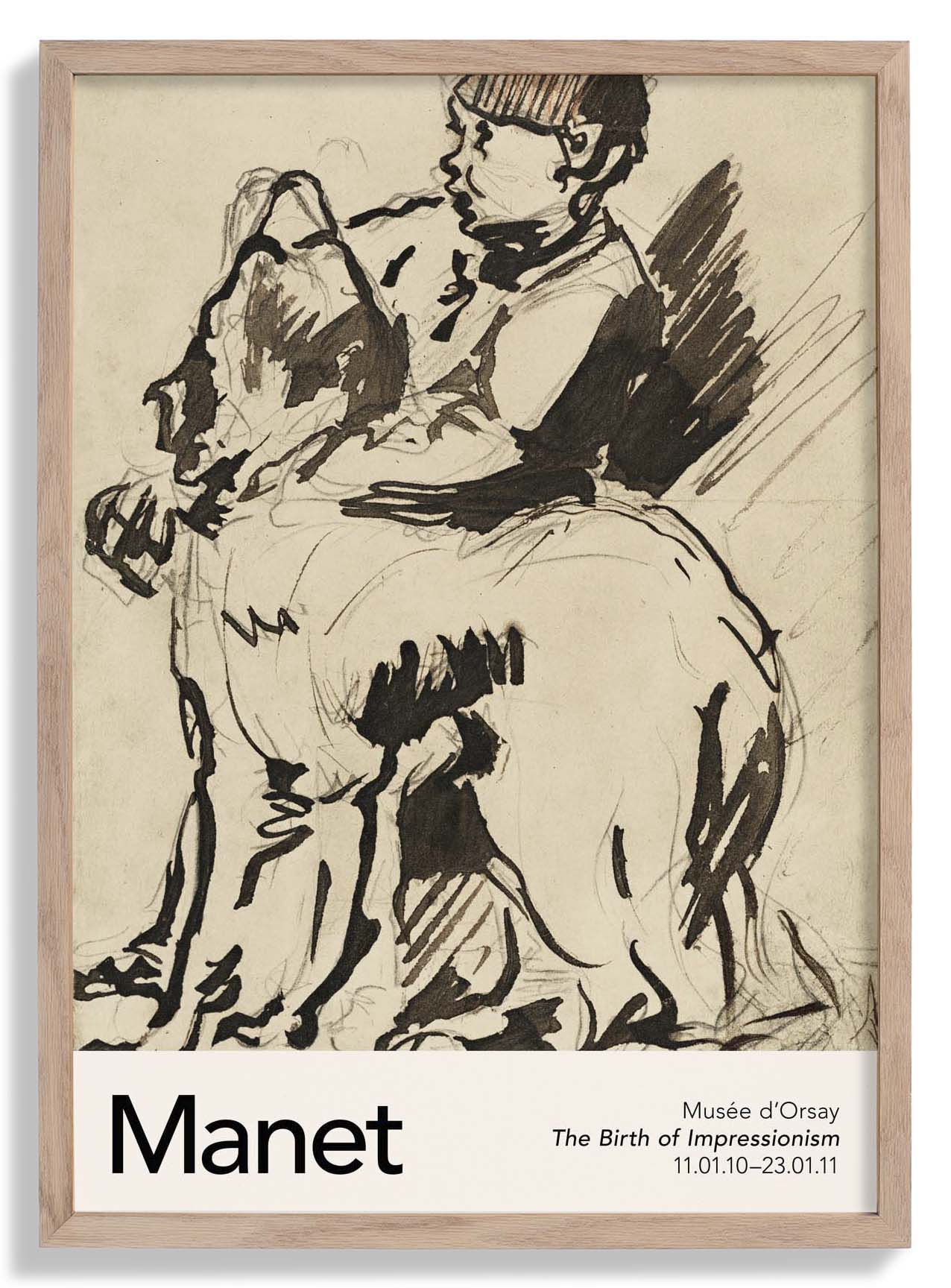 A Boy Holding His Dog by Manet Exhibition Poster