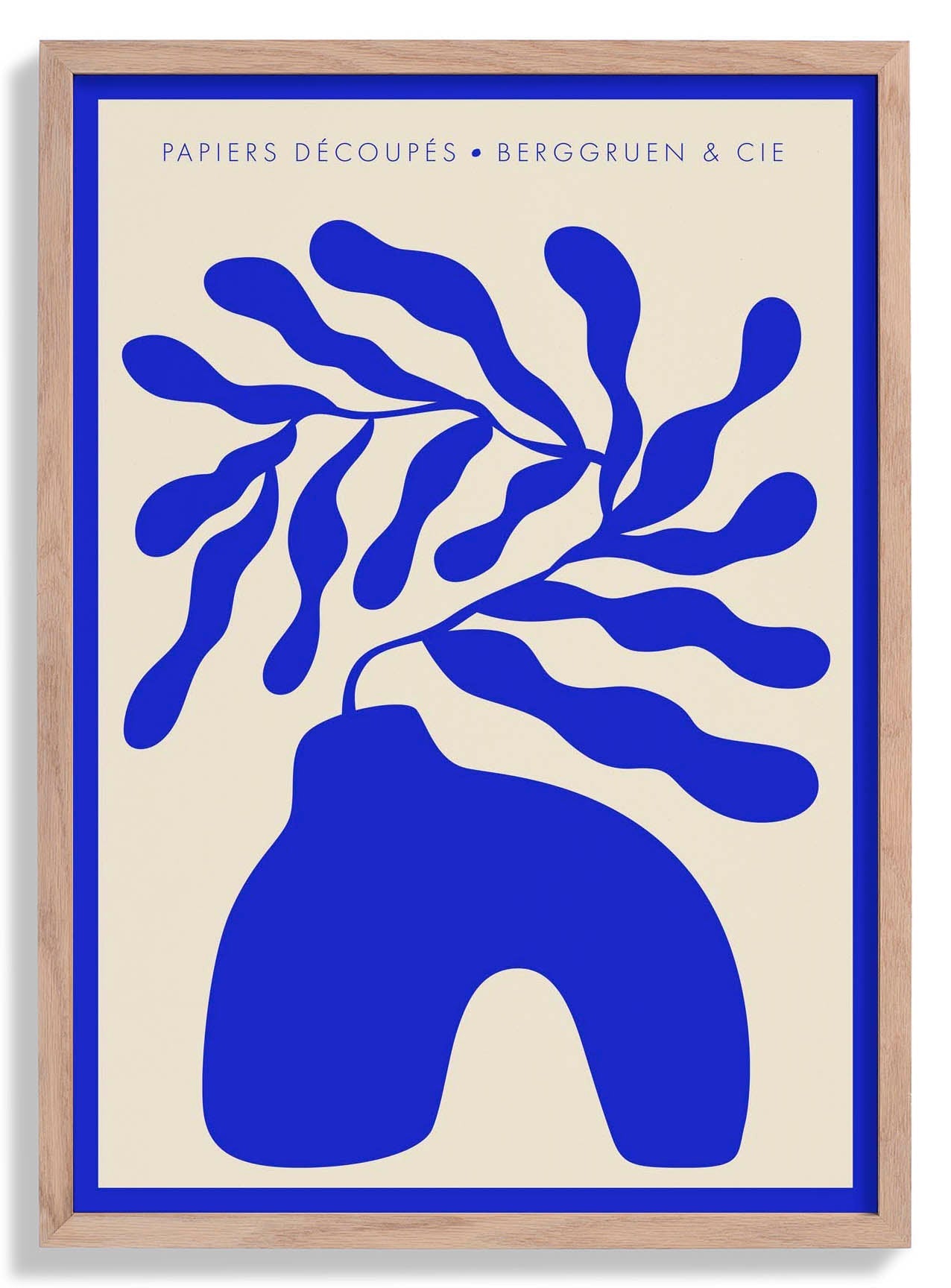 Blue Plant Vase Papiers Découpés Art Exhibition Poster