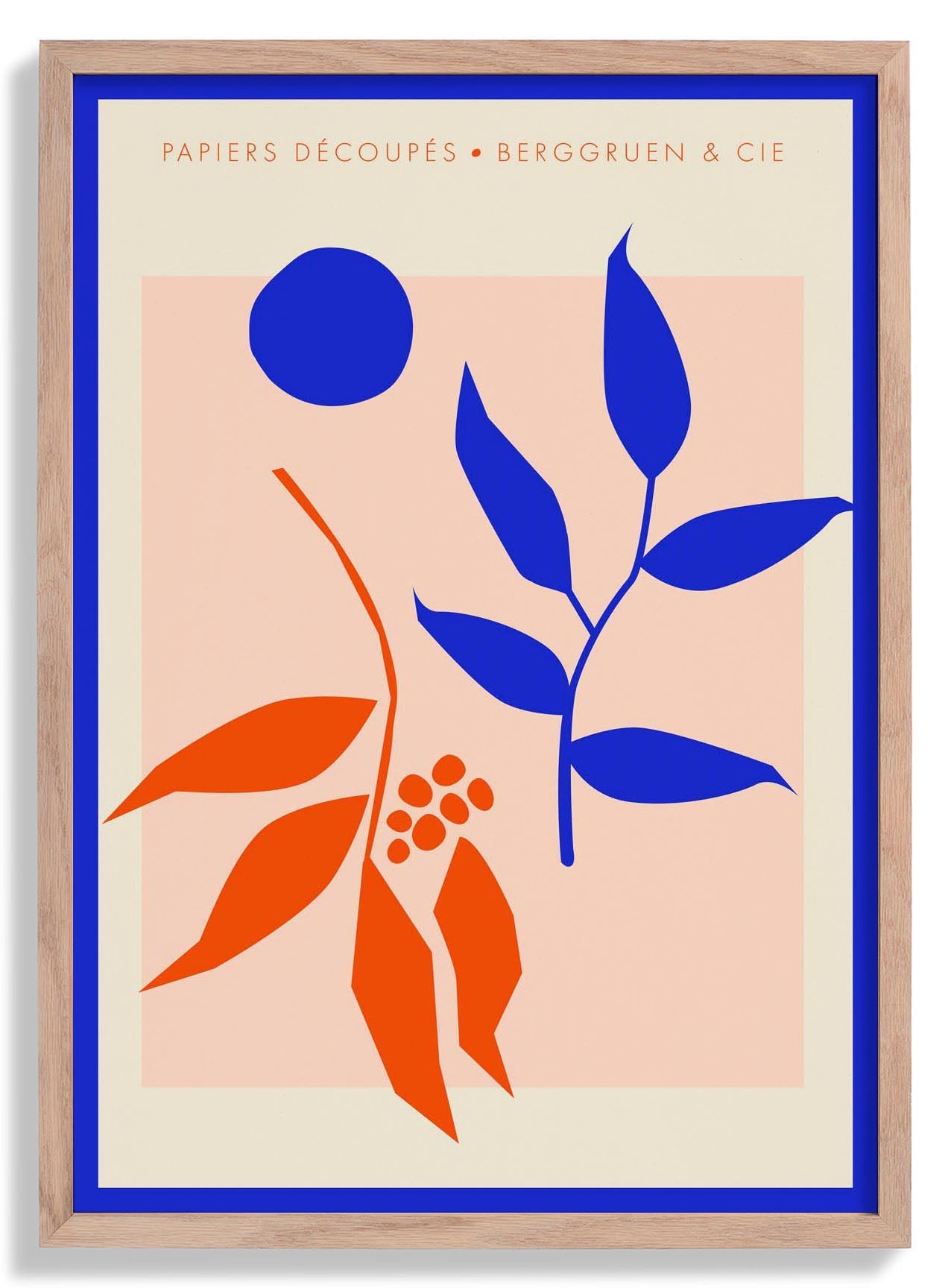 Branches Blue Orange Papiers Découpés Art Exhibition Poster