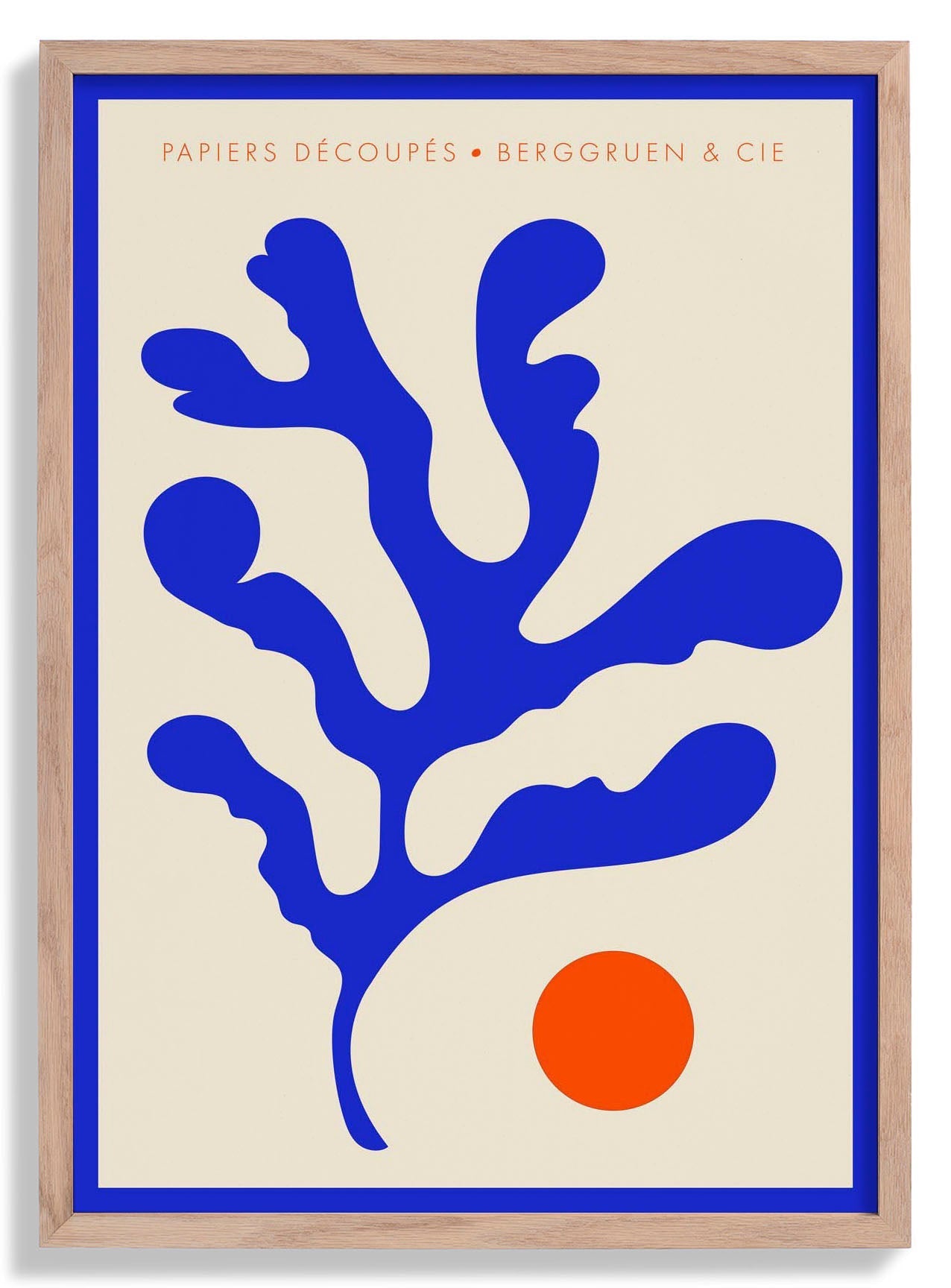 Seaweed Blue Orange Papiers Découpés Art Exhibition Poster