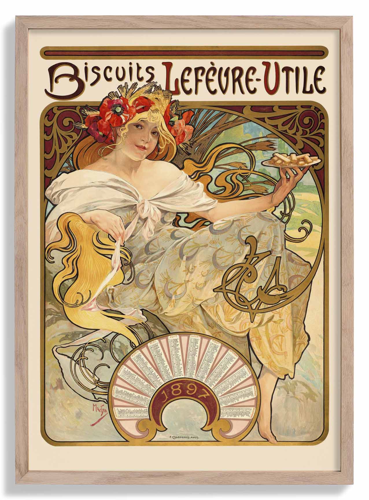 Biscuits Lefèvre Utile by Alphonse Mucha