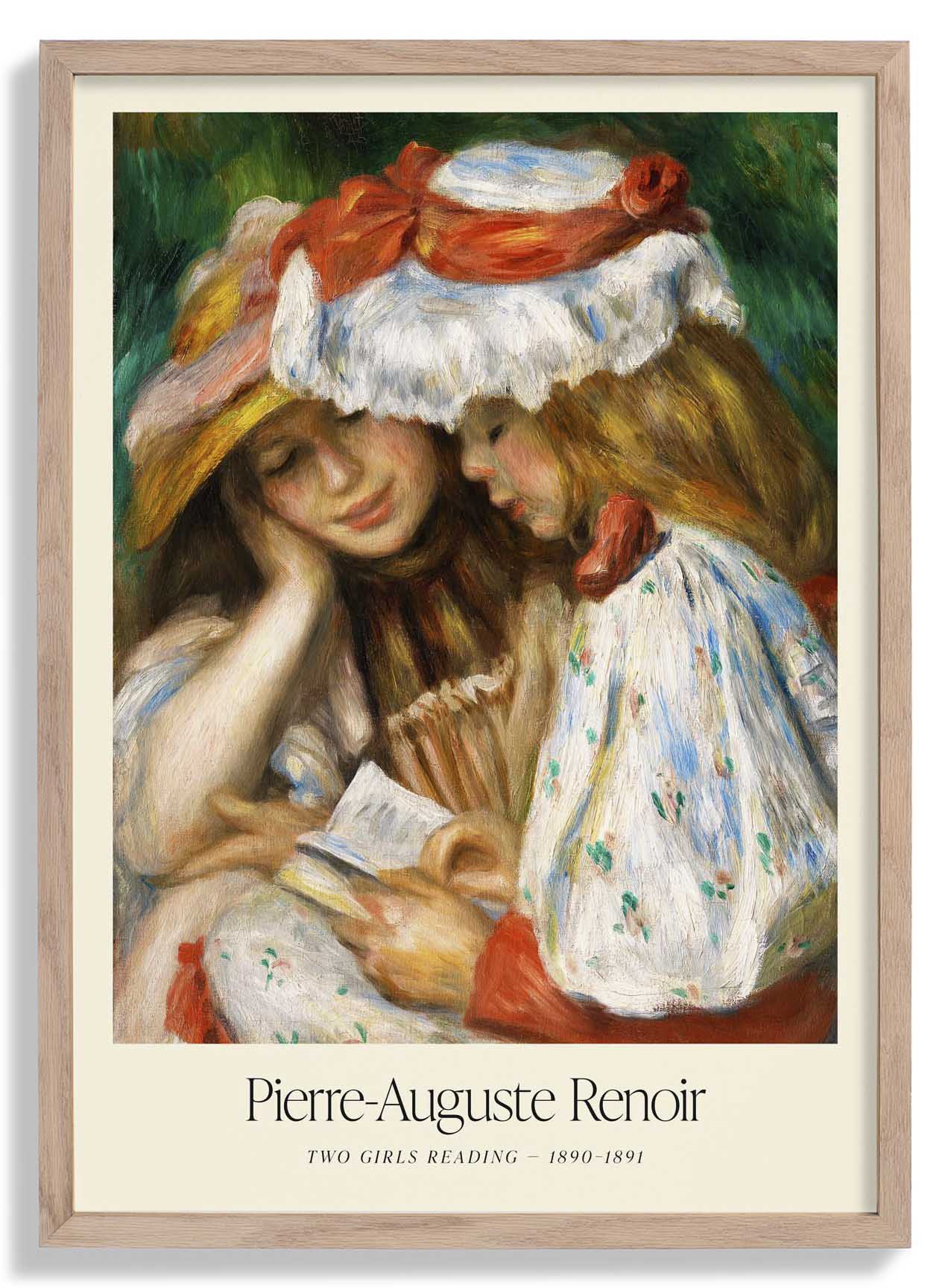 Two Girls Reading Art Exhibition Poster by Pierre A. Renoir