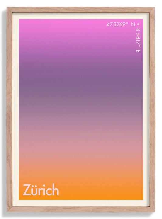 Zürich Sunset City Art Print