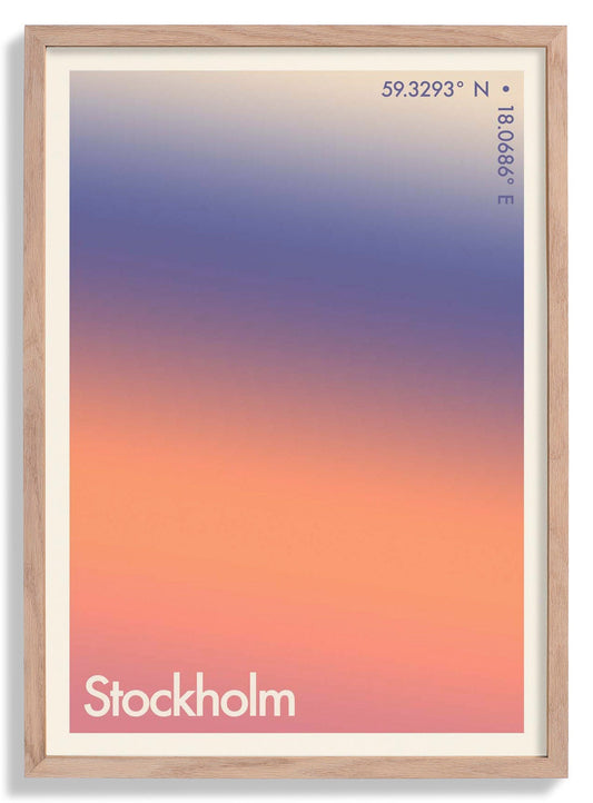 Stockholm Sunset City Art Print