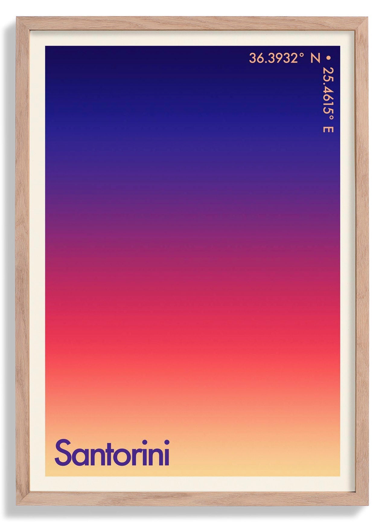 Santorini Sunset City Art Print