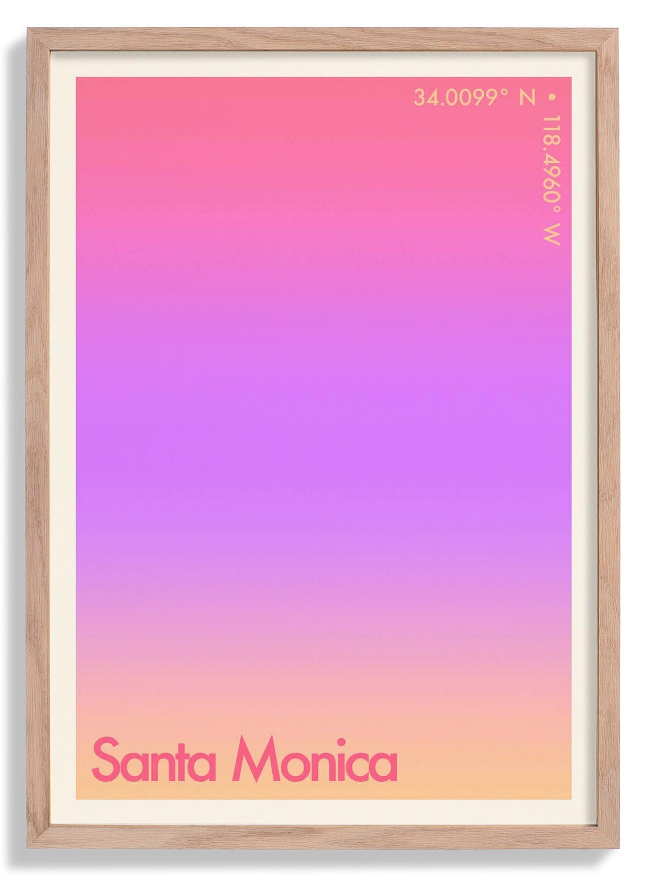 Santa Monica Sunset City Art Print