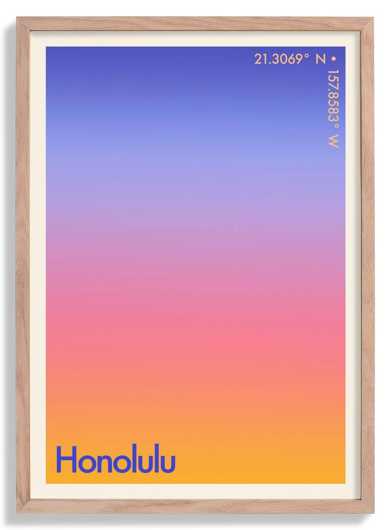 Honolulu Sunset City Art Print