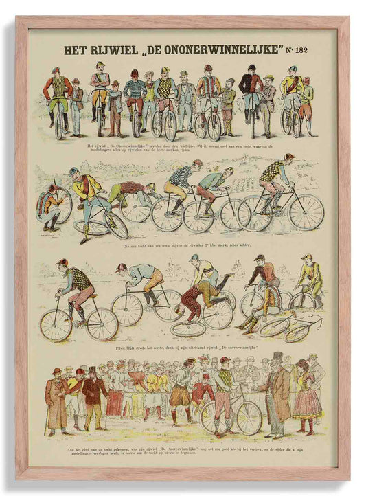 Vintage Bikers Chart - Lovely antique poster for room decor