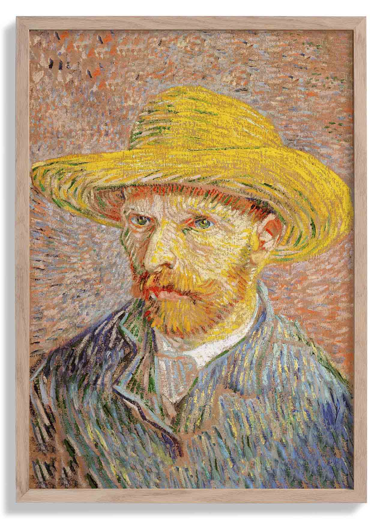 Self-Portrait with a Straw Hat by Van Gogh