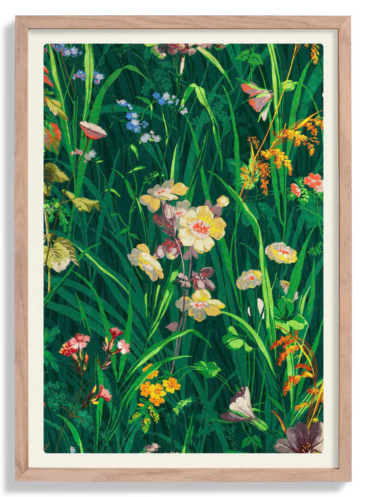 William Morris Grass with Lavender Yellow and Pink Poster