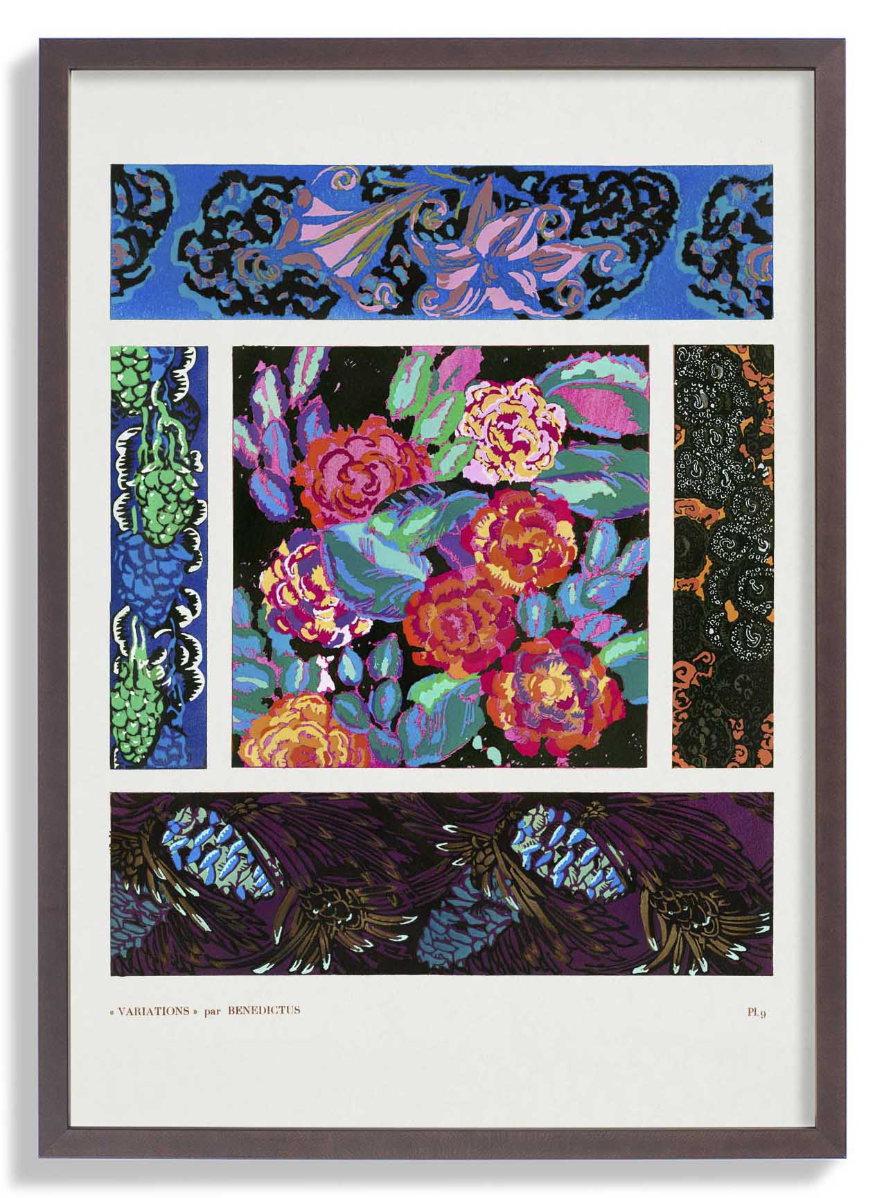 Flower Art Deco Pattern, Variation 9 by Édouard Bénédictus