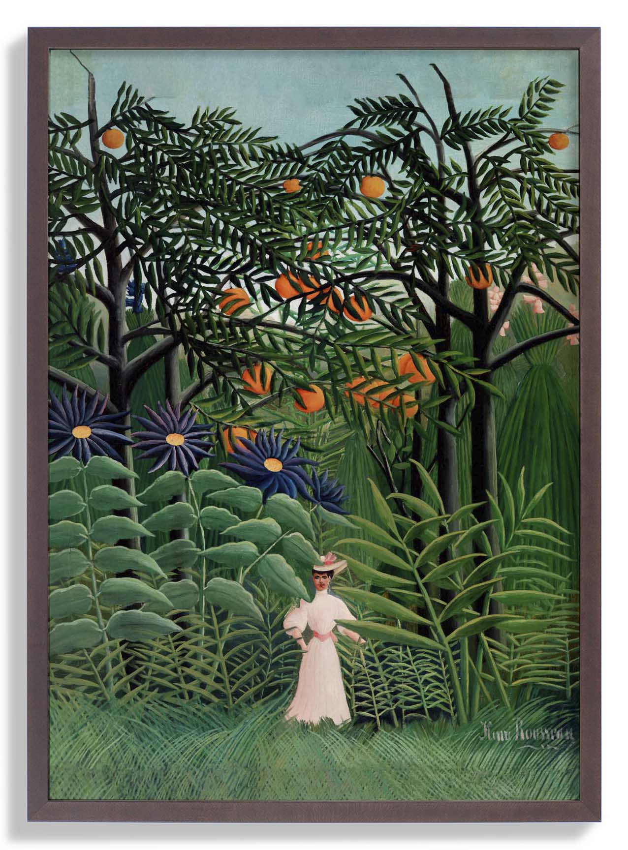 Woman Walking in an Exotic Forest by Rousseau Art Print