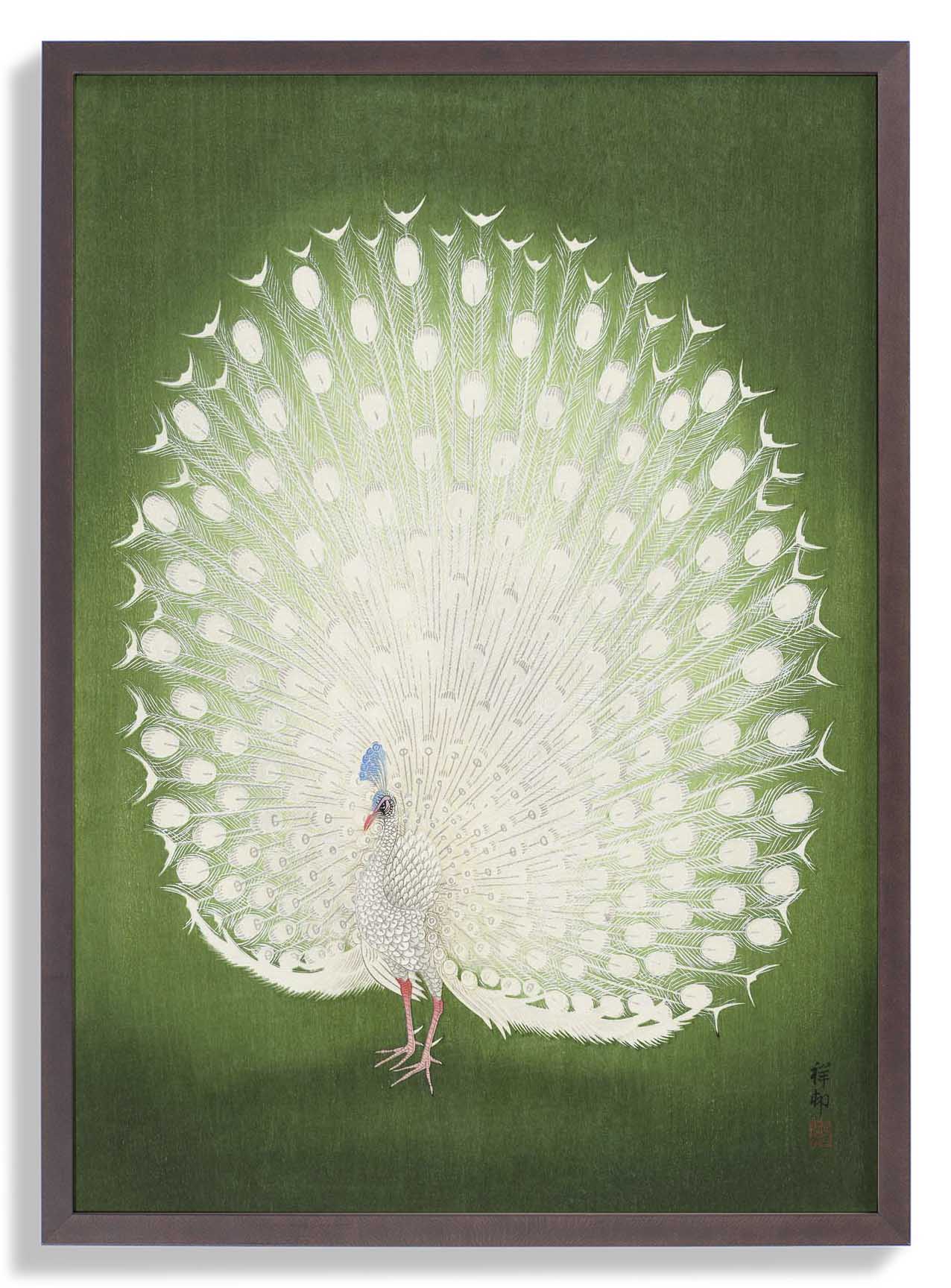 Green Peacock by Koson
