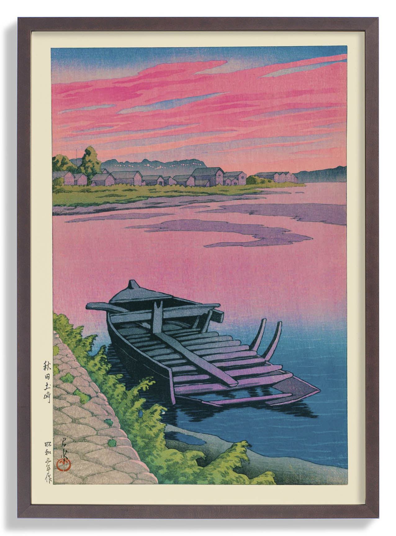 Akita Tsuchizaki by Hasui