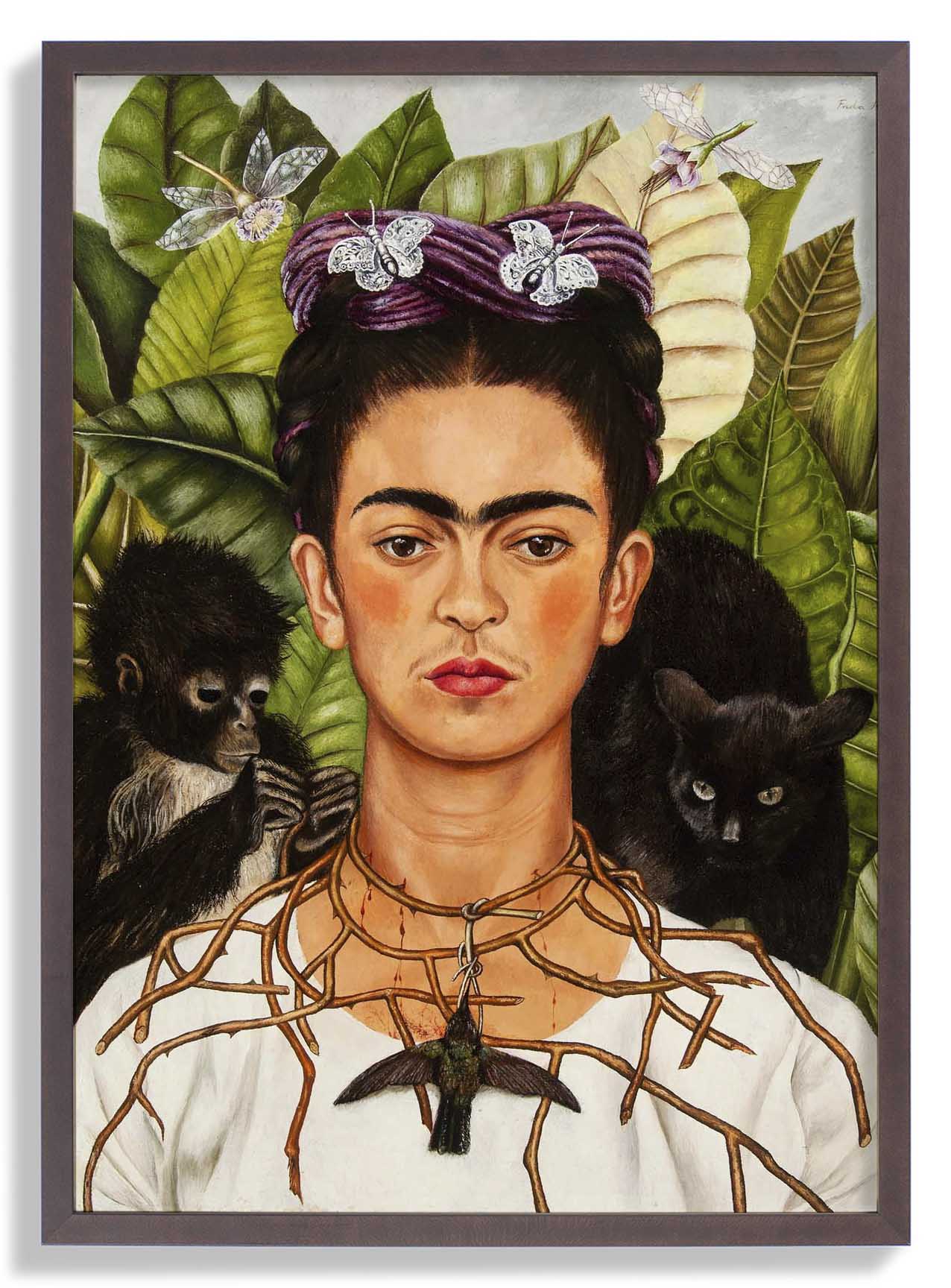 Self Portrait with Thorn Necklace and Hummingbird by Frida Kahlo