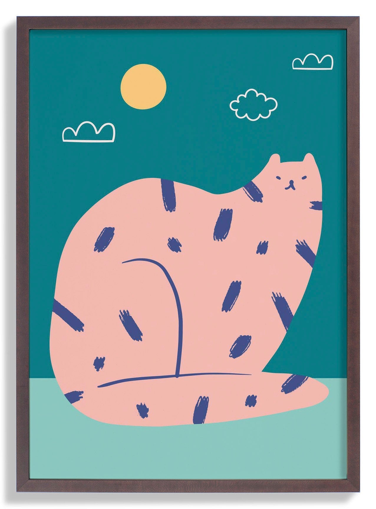 Entspannende Katze Kunst Poster