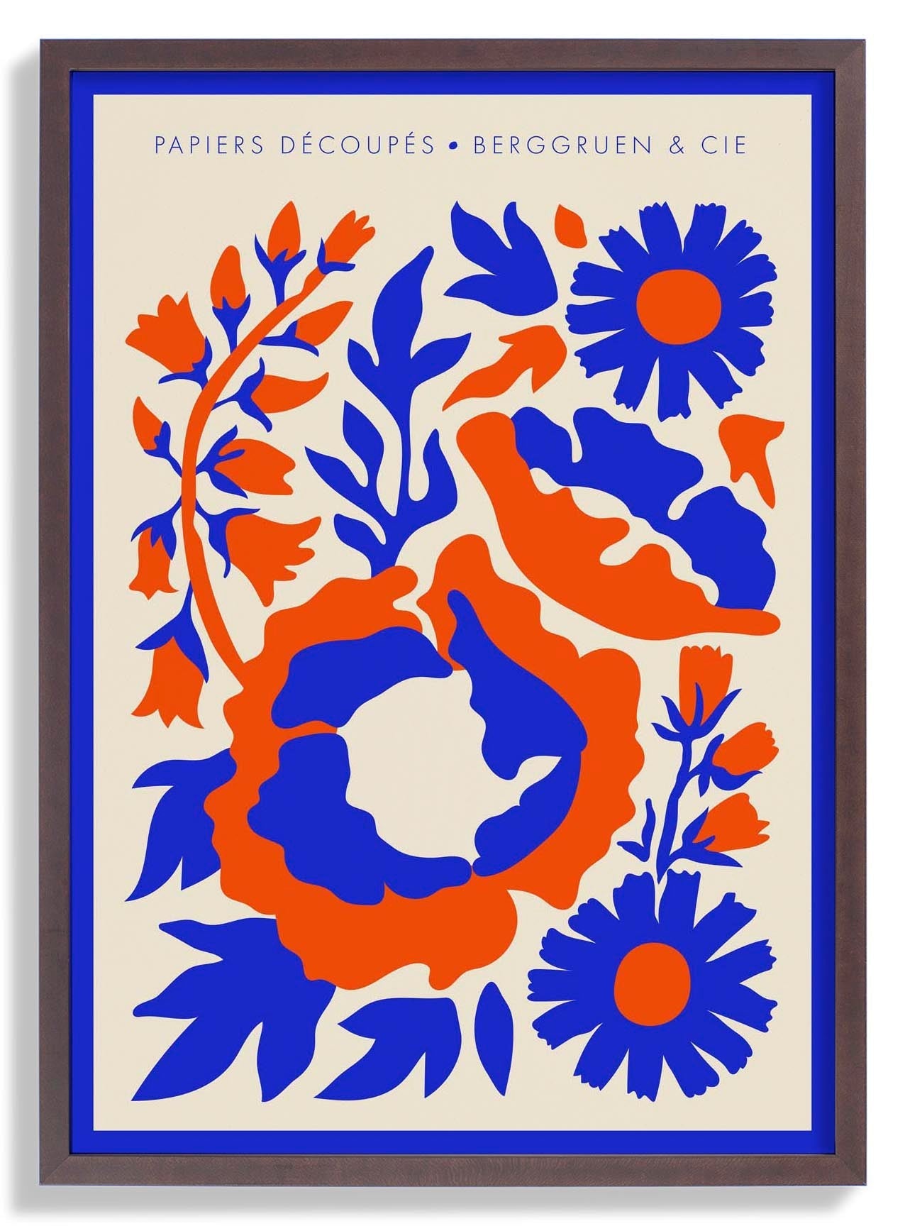 Contrast Flowers Orange Blue Papiers Découpés Art Exhibition