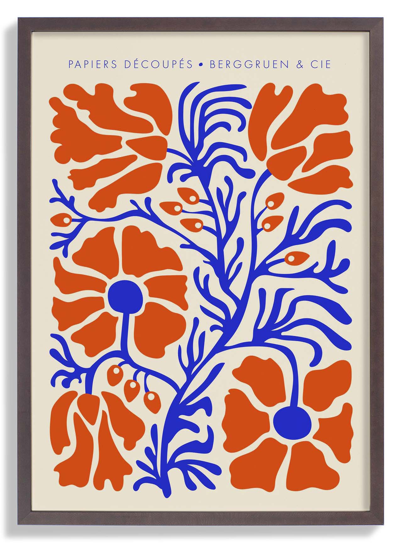 Blumen Blue Orange Papiers Découpés Art Exhibition