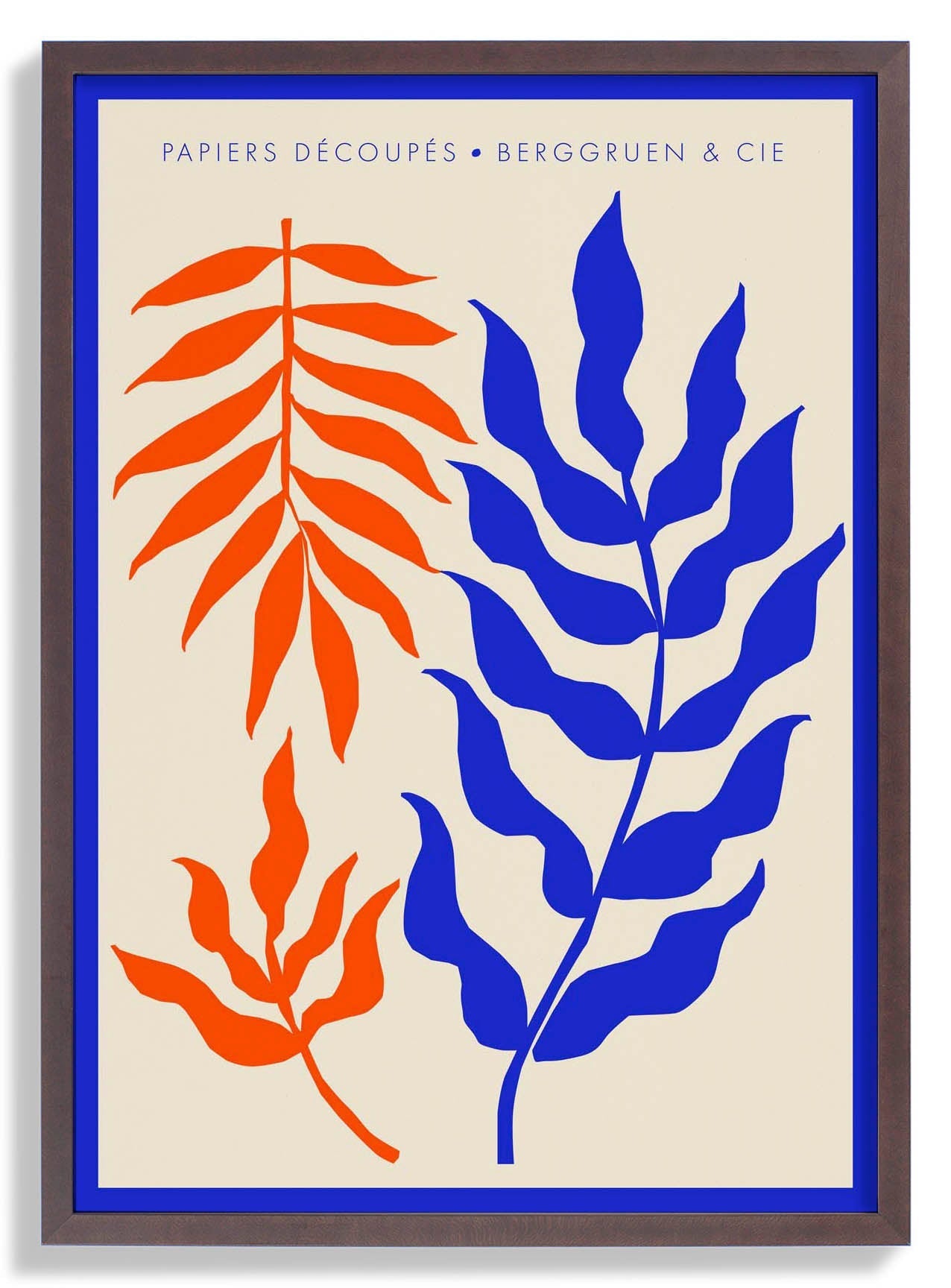 Leaves and Branches Orange Blue Papiers Découpés Art Exhibition