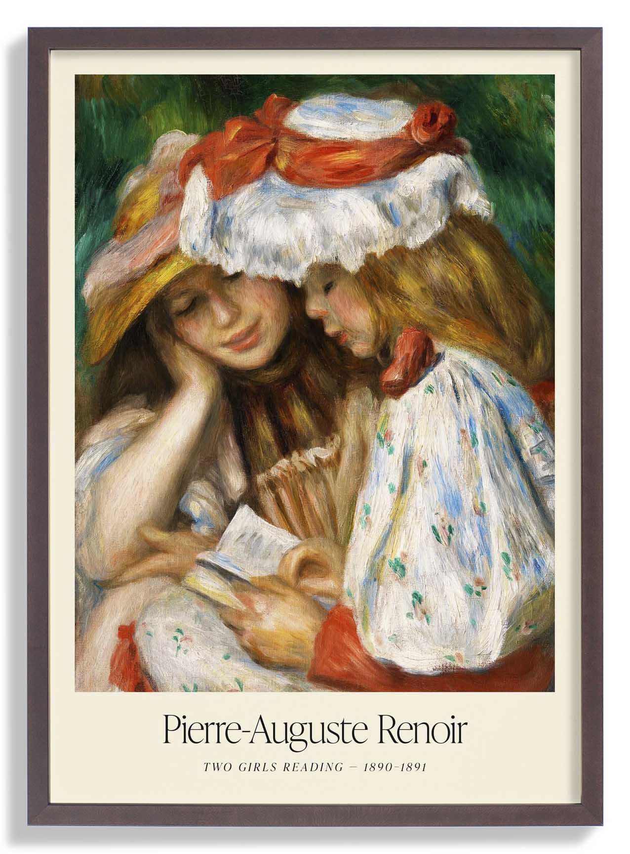 Two Girls Reading Art Exhibition by Pierre A. Renoir