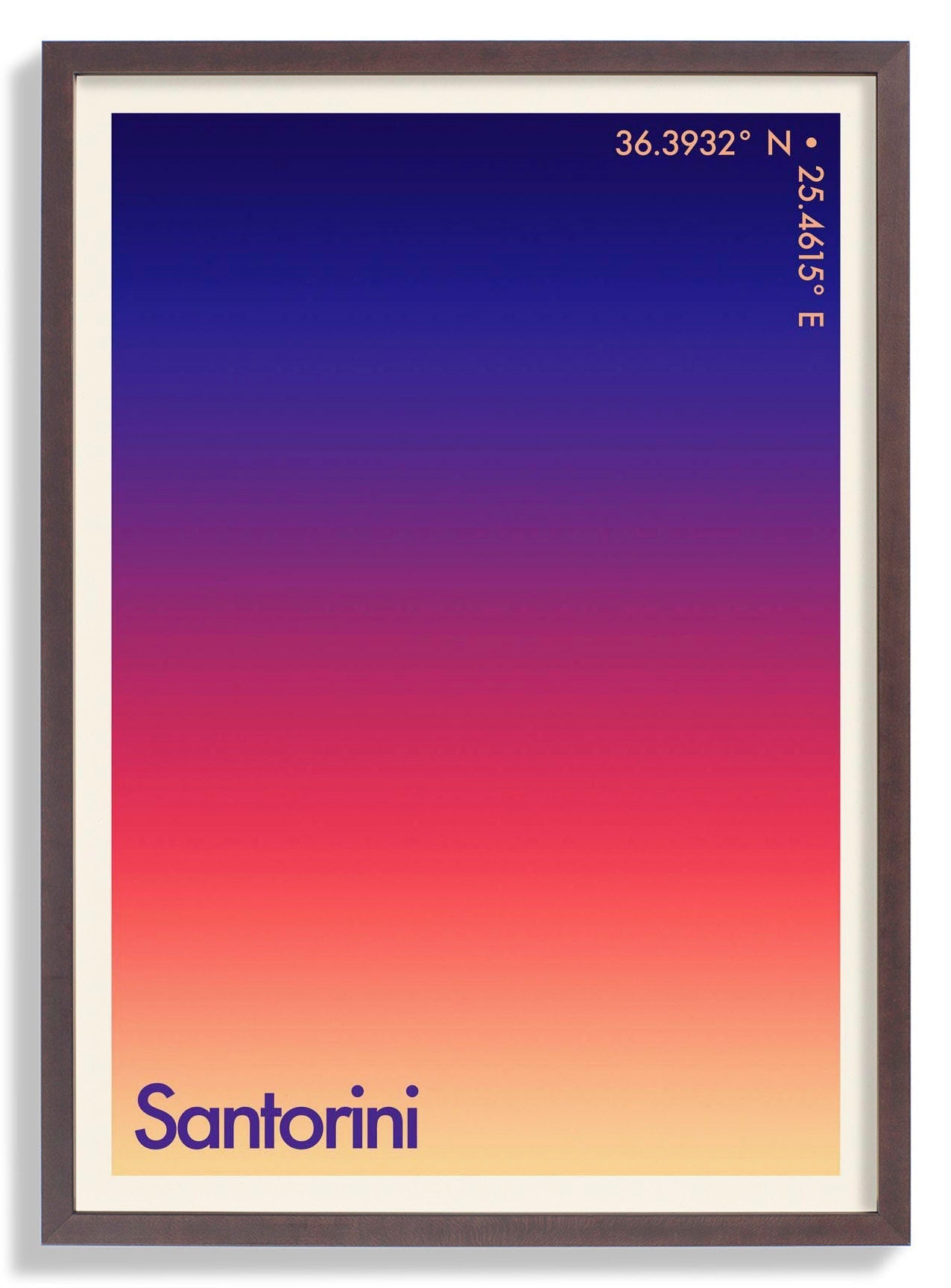 Santorini Sonnenuntergang Stadt Kunstdruck