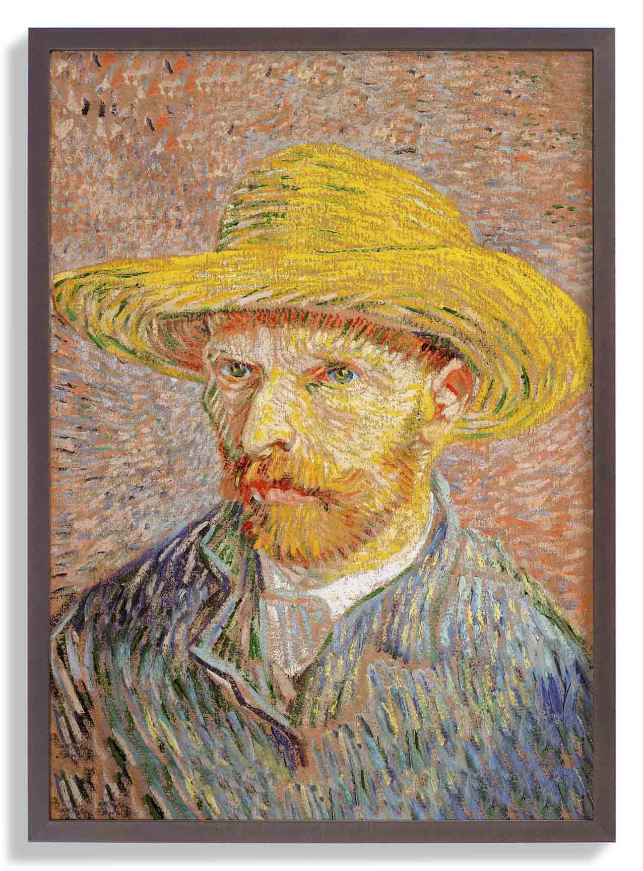 Self-Portrait with a Straw Hat by Van Gogh