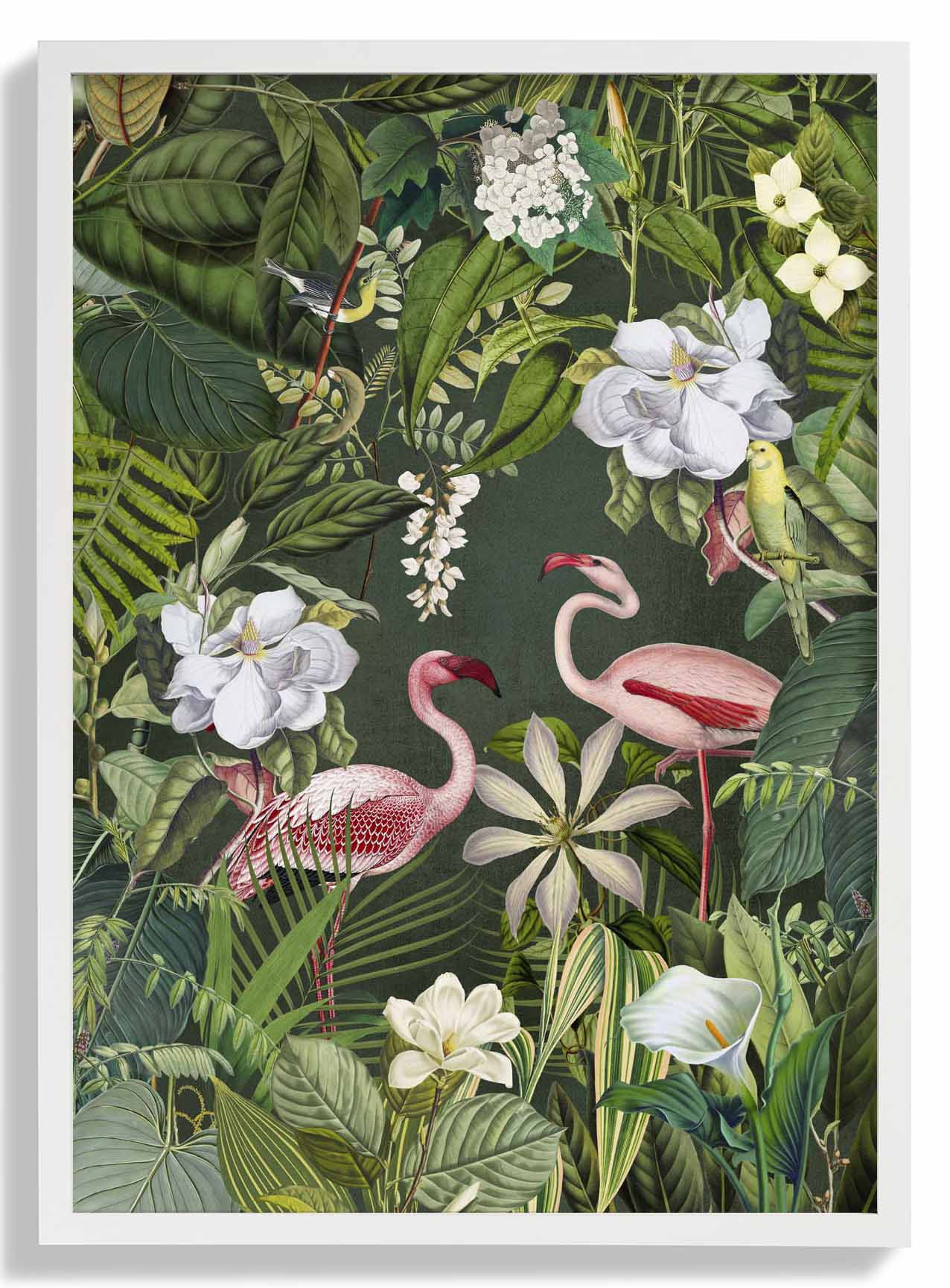 Tropical Flamingo Jungle 2 by Andrea Haase