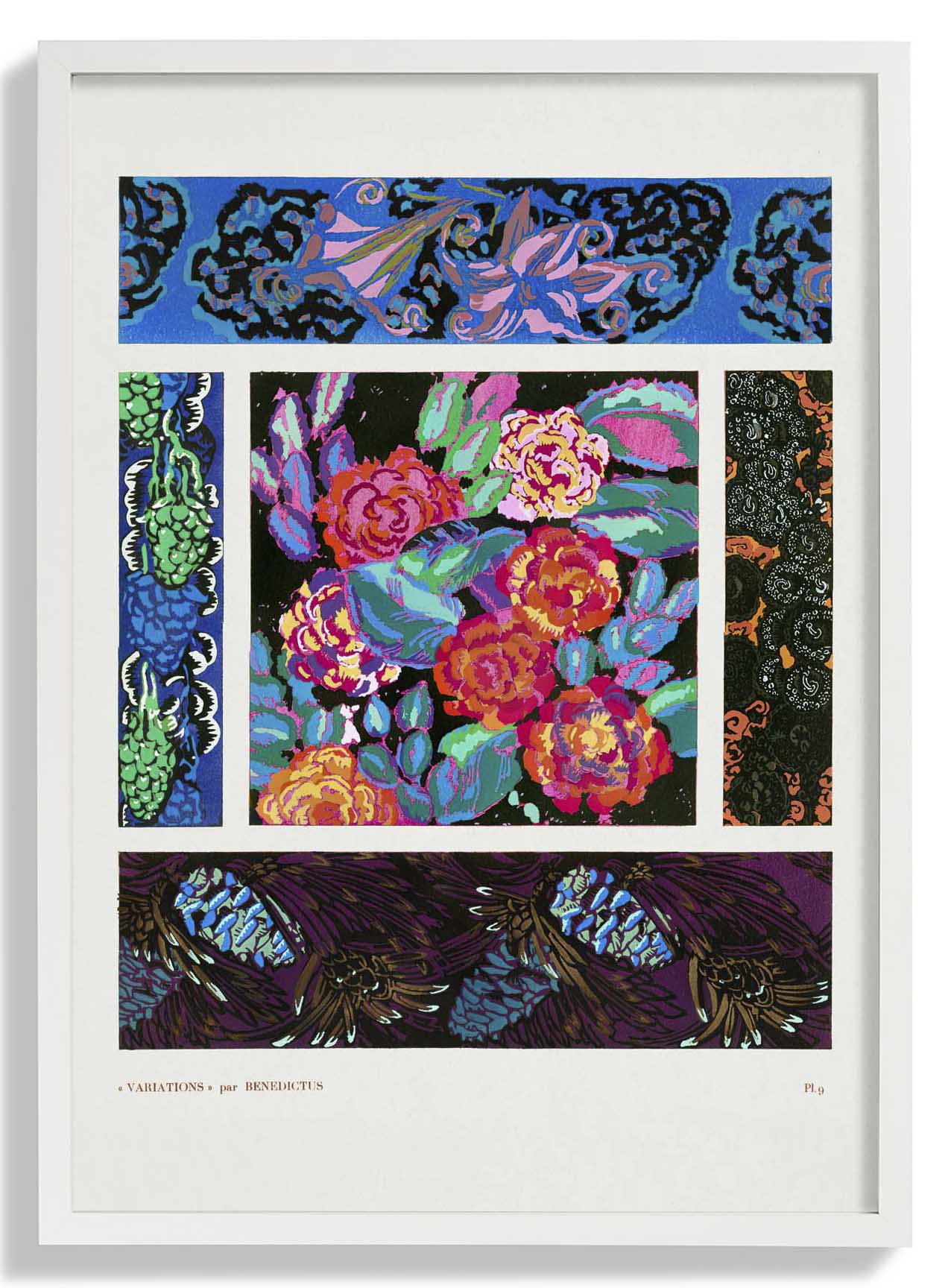 Flower Art Deco Pattern, Variation 9 by Édouard Bénédictus