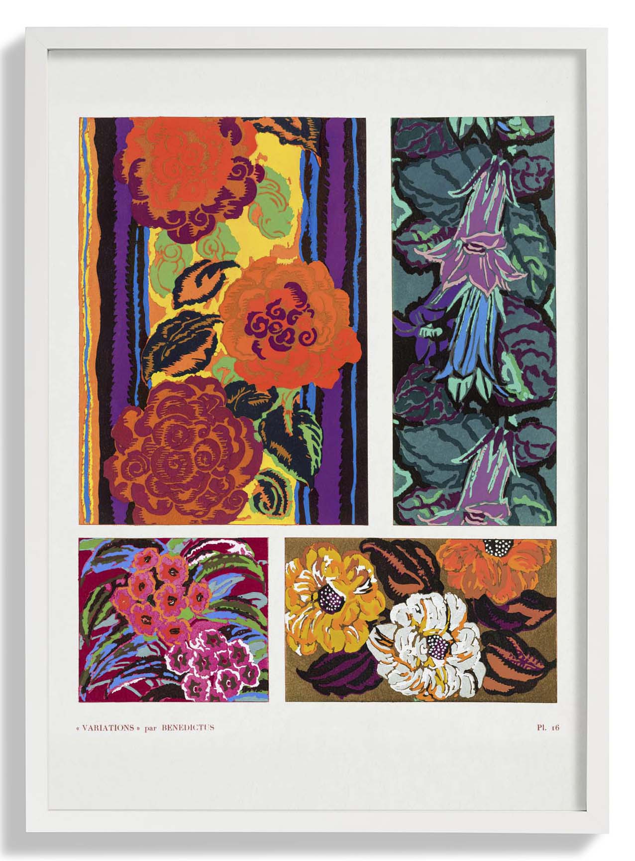 Vintage Floral Art Deco Pattern, Variation 16 by Édouard Bénédictus