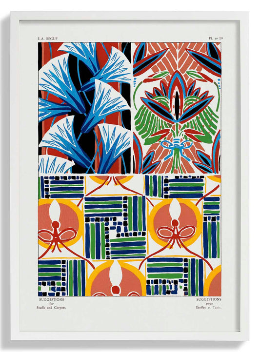 Vintage Flower Patterns Plate Nr 20 by E.A. Séguy