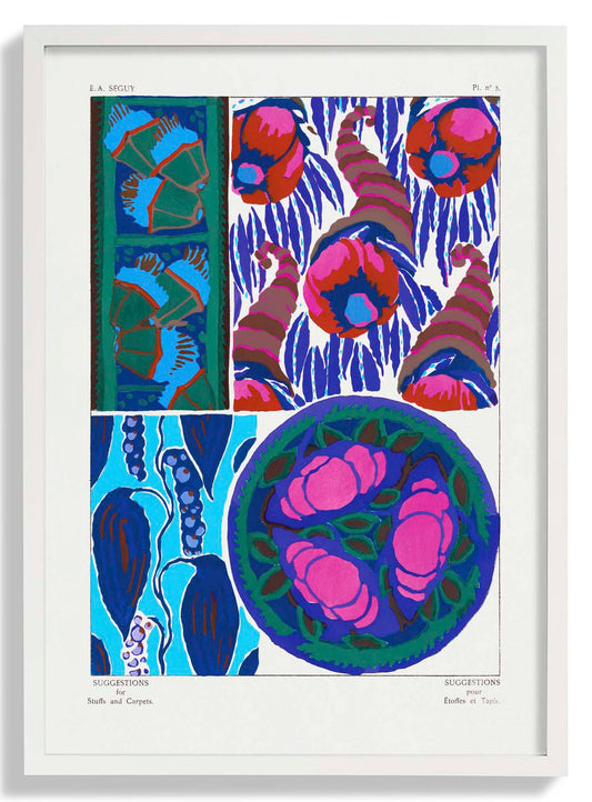 Vintage Flower Patterns Plate Nr 05 by E.A. Séguy