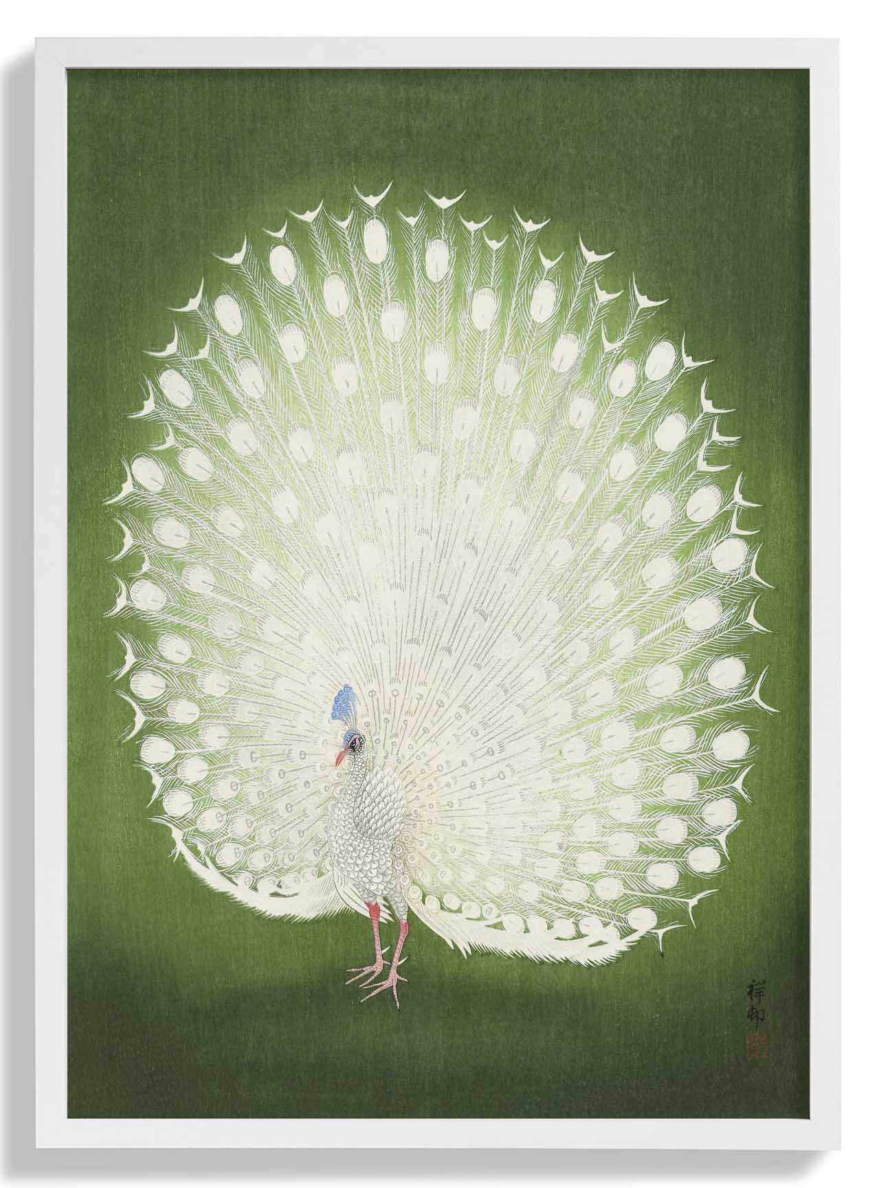 Green Peacock by Koson