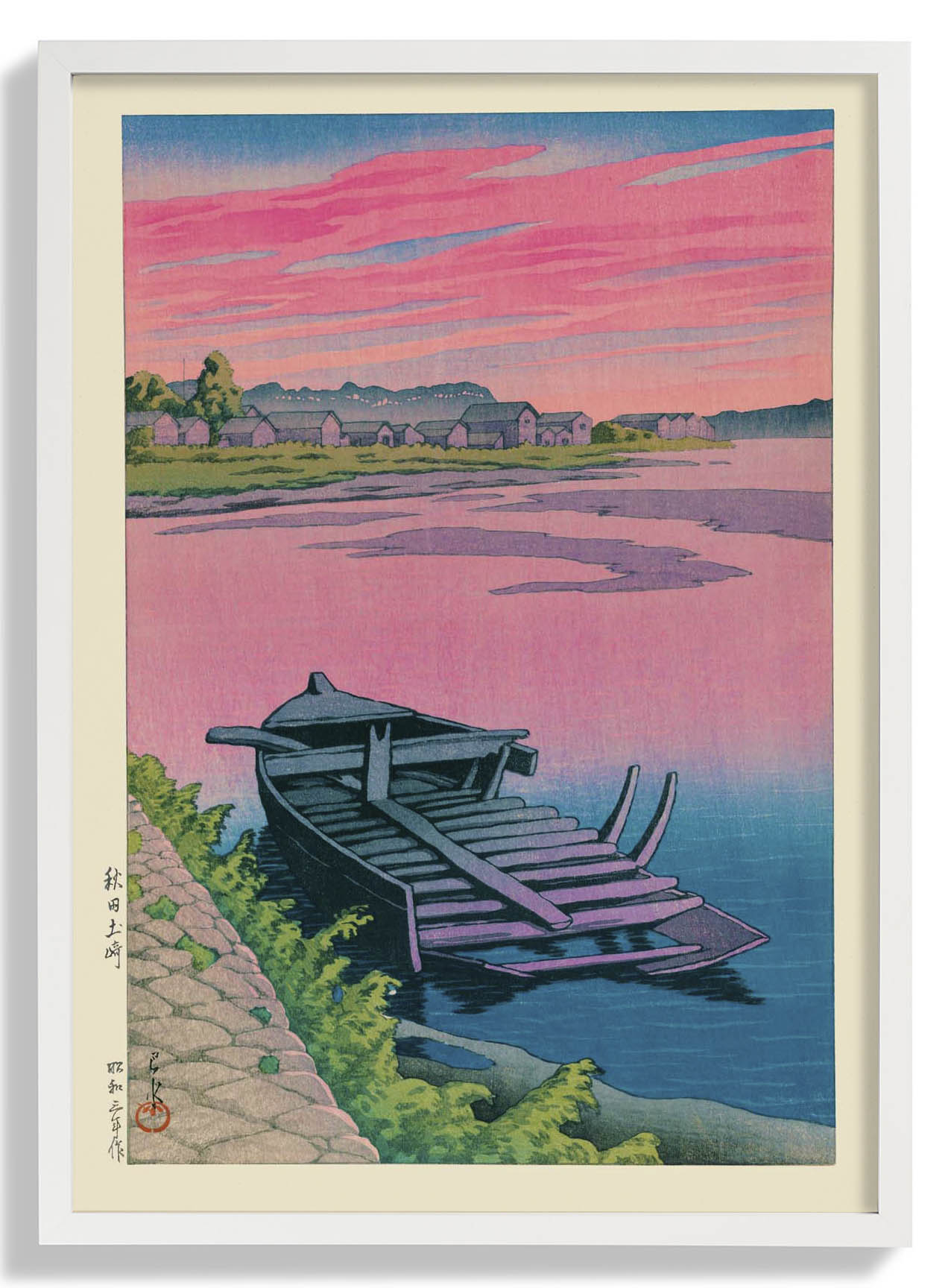 Akita Tsuchizaki by Hasui