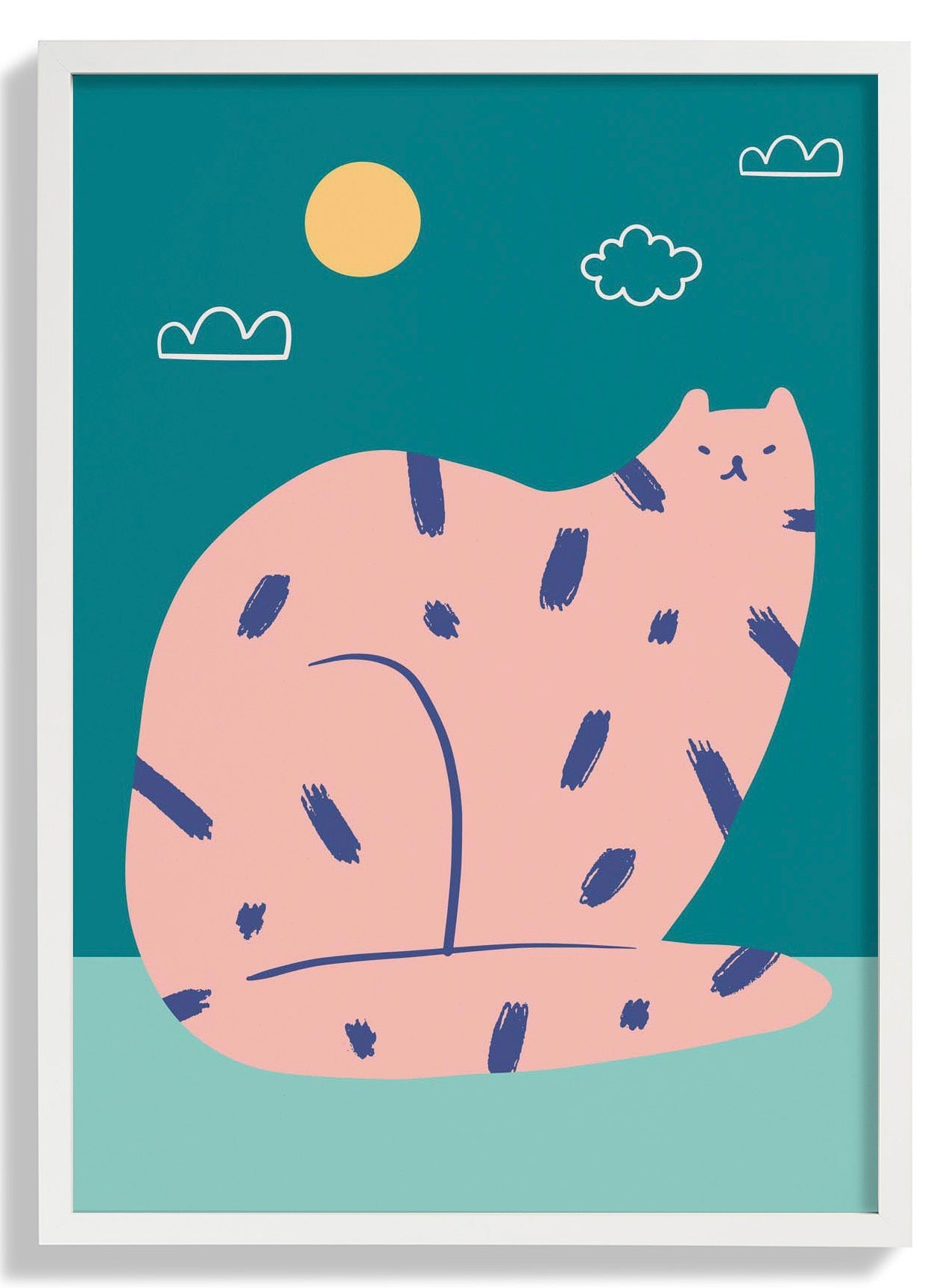 Entspannende Katze Kunst Poster