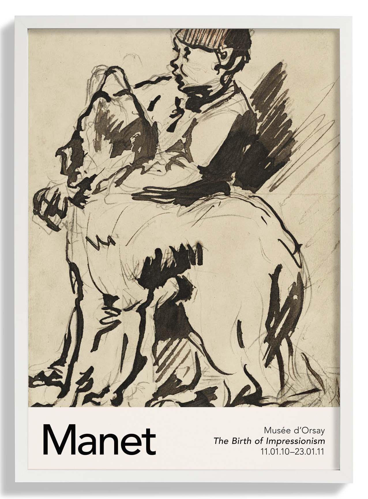 A Boy Holding His Dog by Manet Exhibition