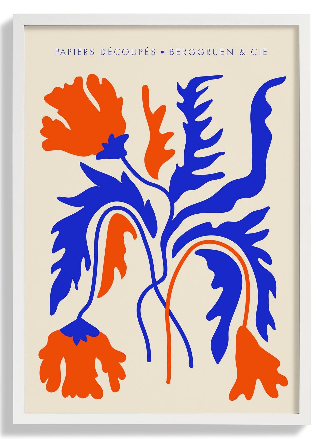 Flores Orange Blue Papiers Découpés Art Exhibition