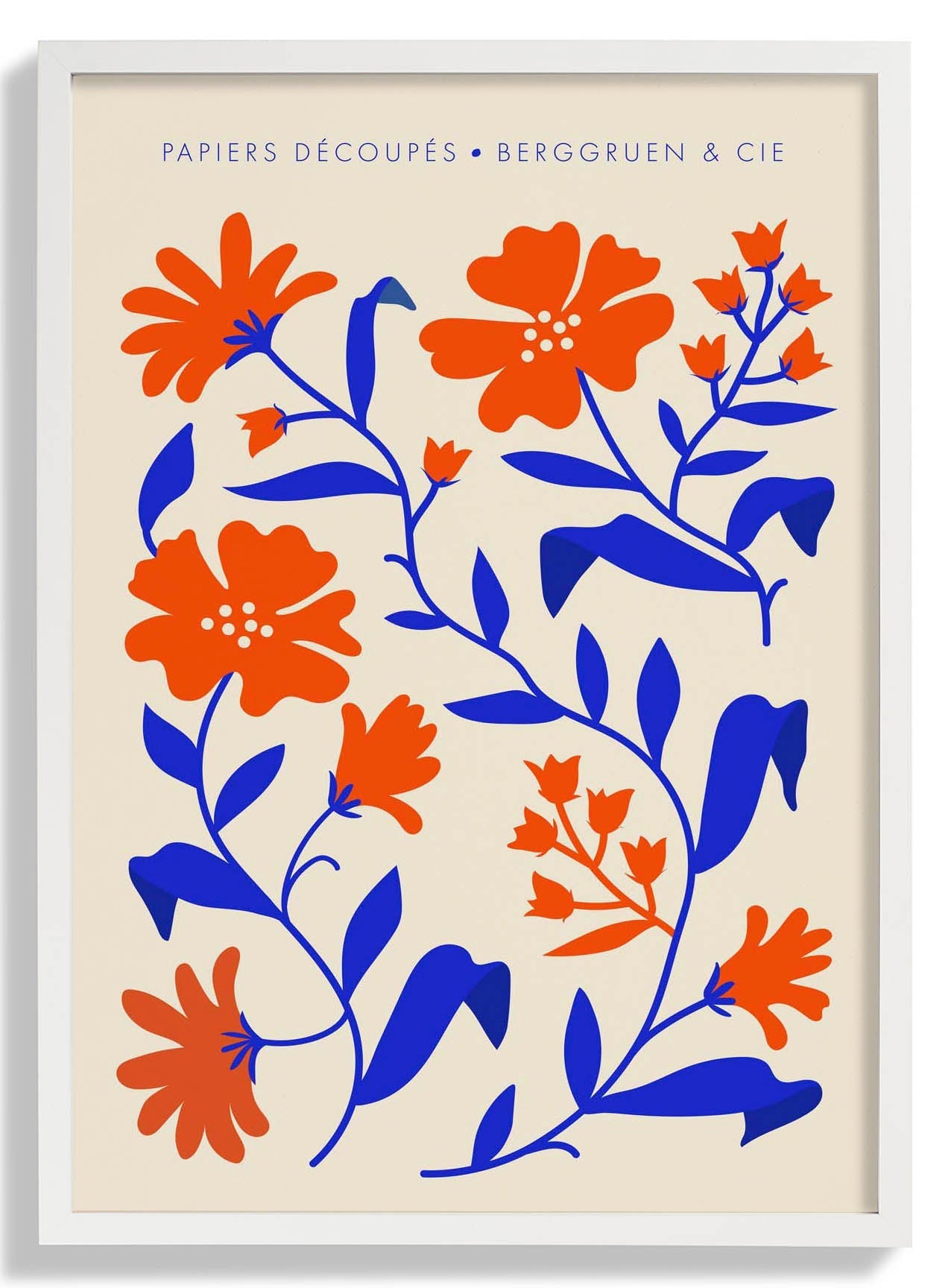 Orange Blue Fleurs Papiers Découpés Art Exhibition
