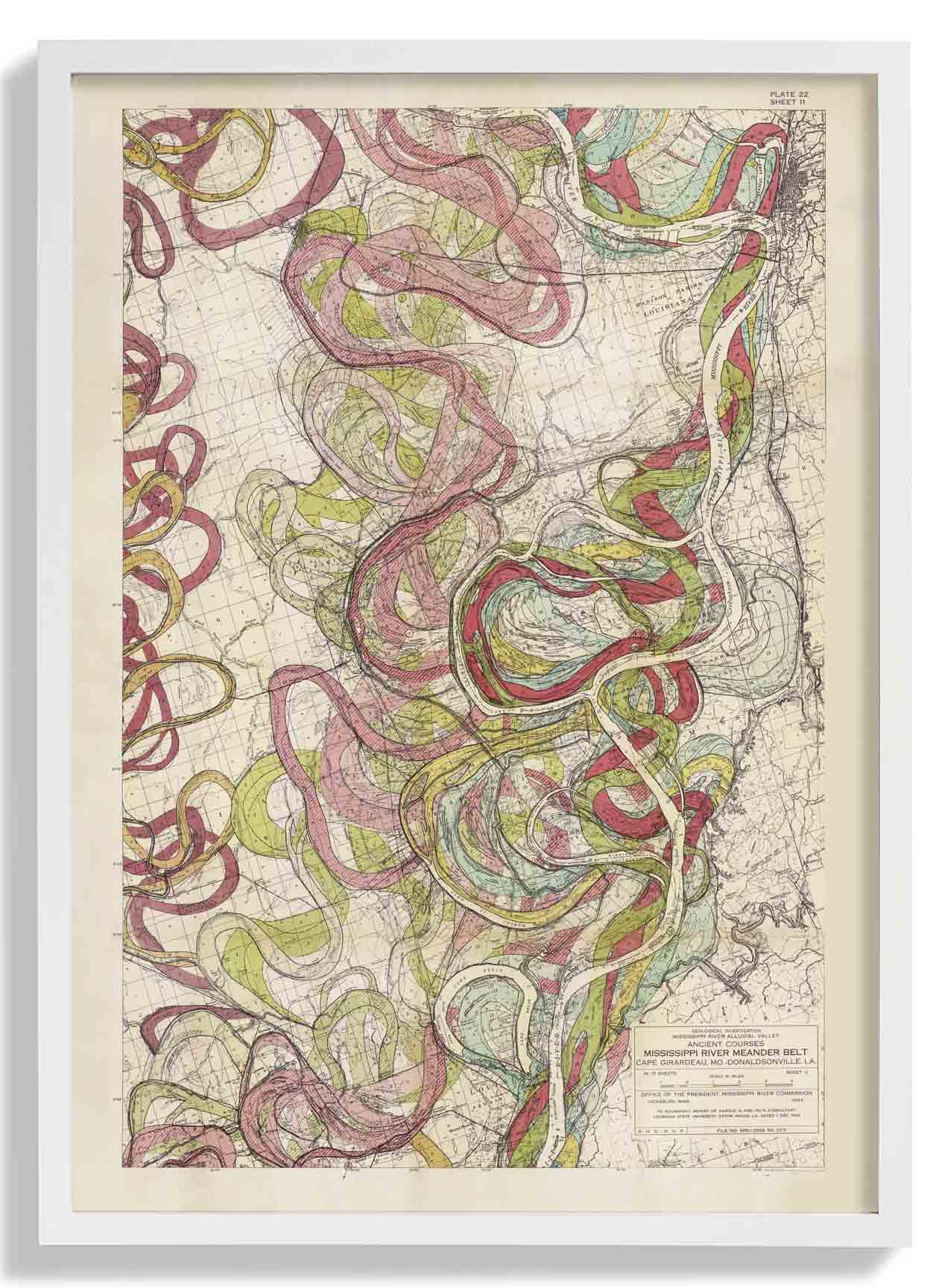 The Meandering Mississippi by Harold Fisk; Plate 22, Sheet 11