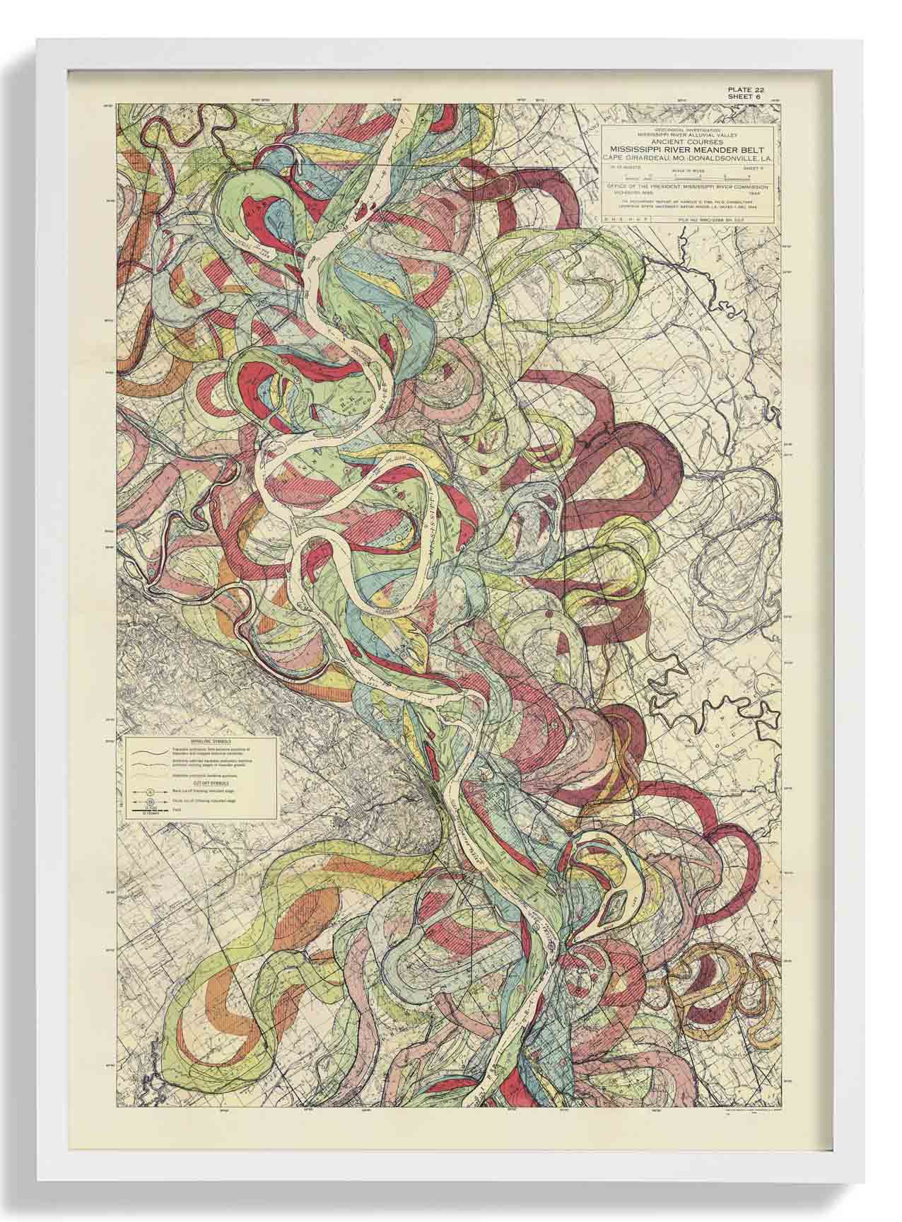 The Meandering Mississippi by Harold Fisk; Plate 22, Sheet 6