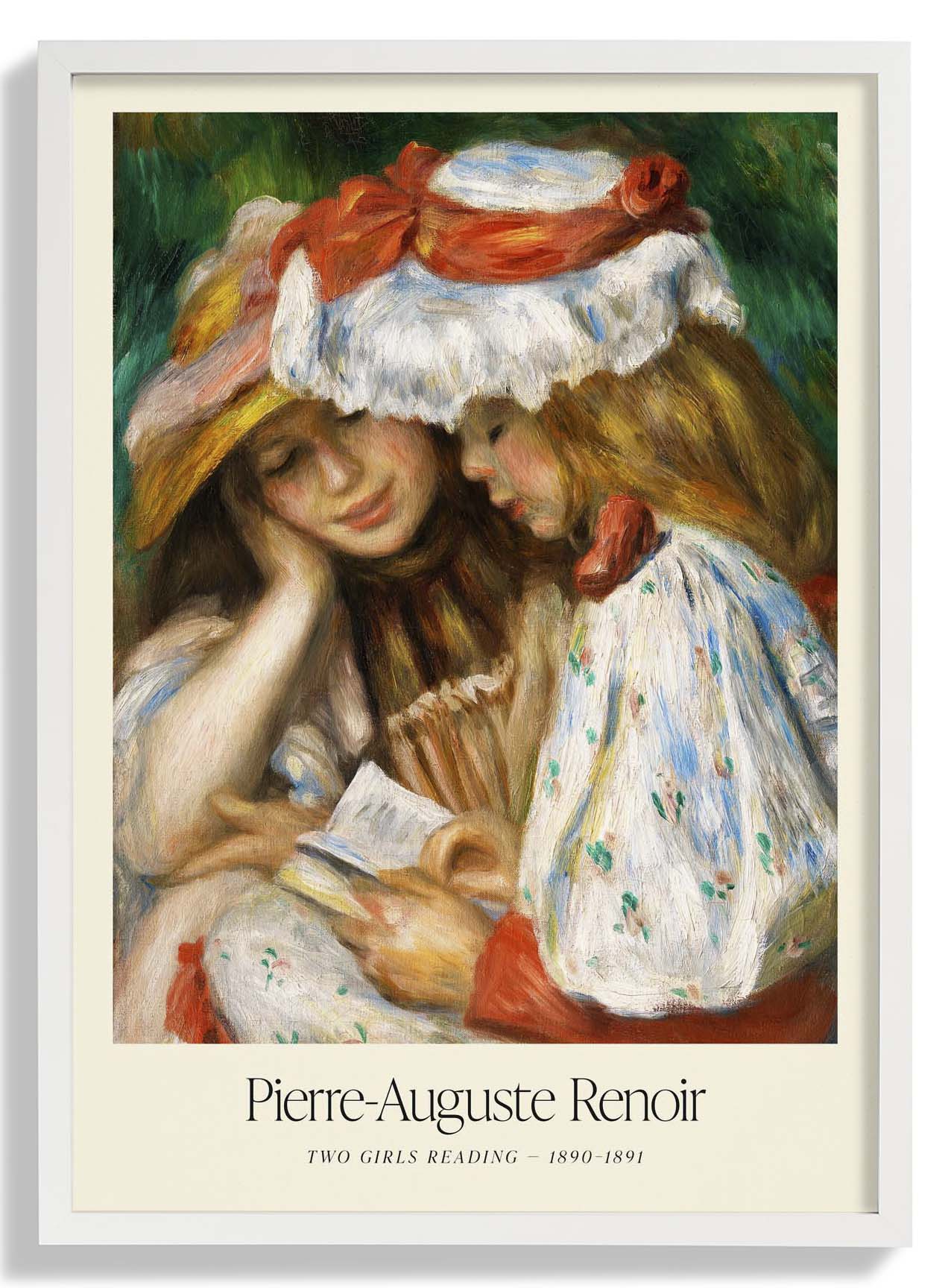 Two Girls Reading Art Exhibition by Pierre A. Renoir