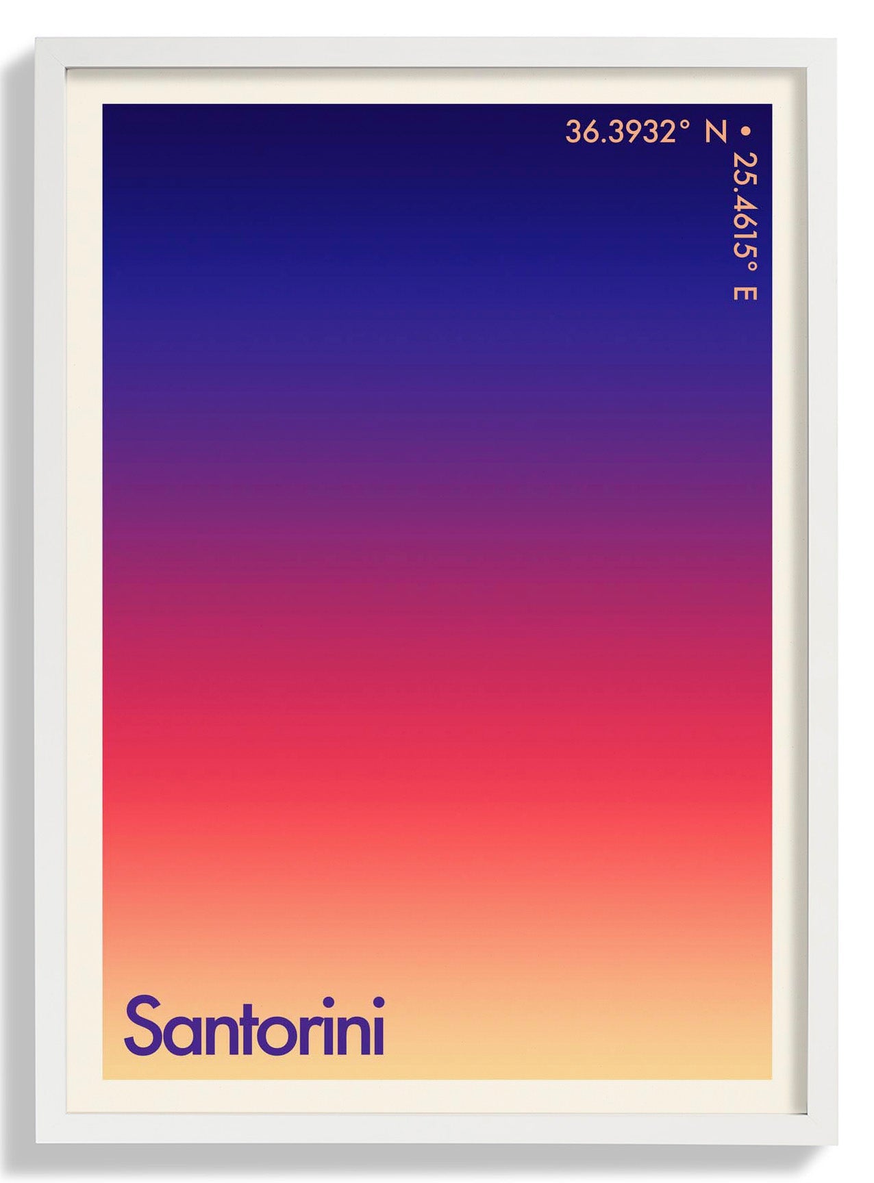 Santorini Sonnenuntergang Stadt Kunstdruck
