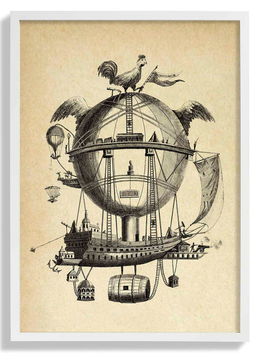 The Impossible Balloon - Vintage Transportation Sketch Idea