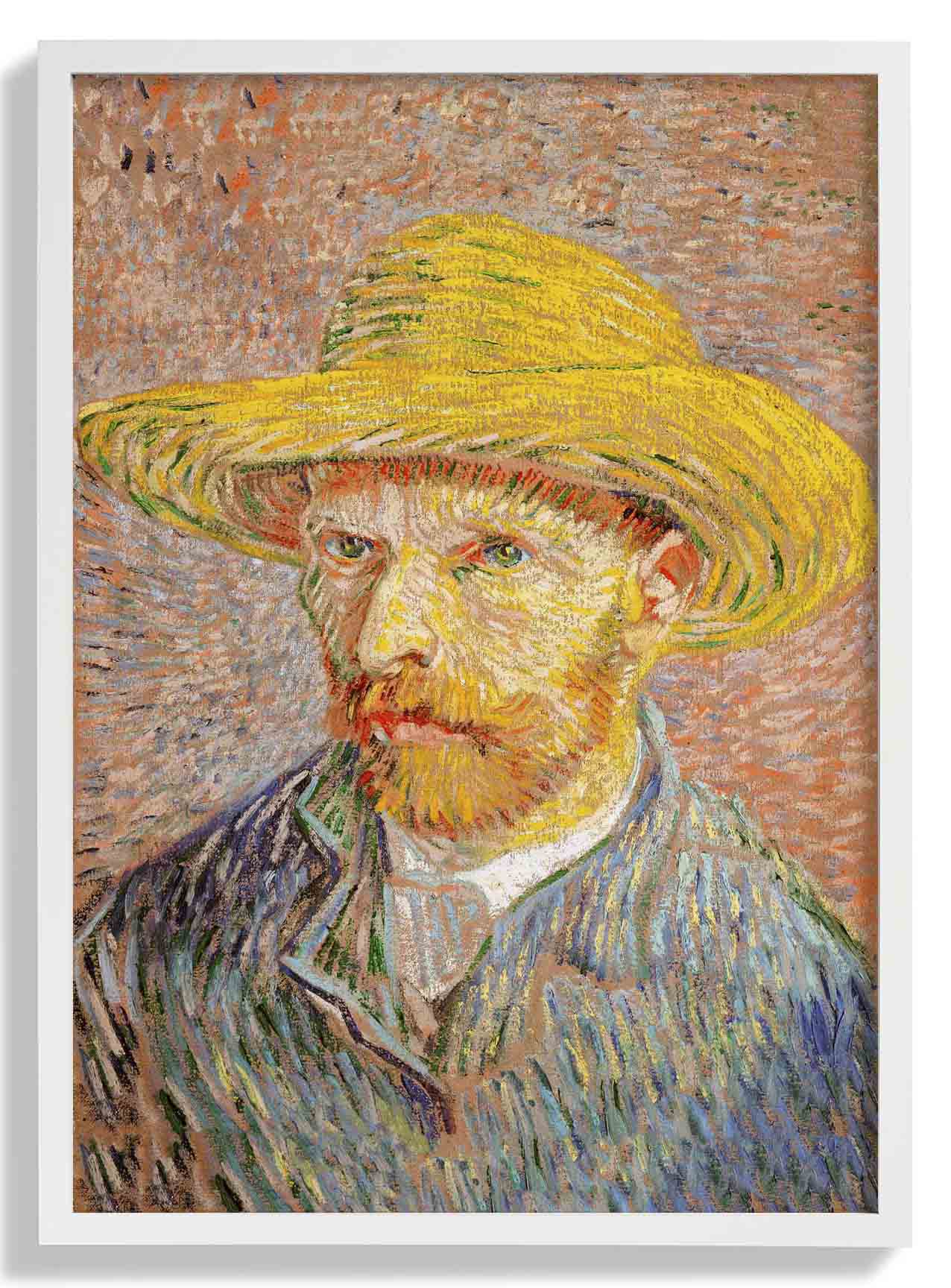 Self-Portrait with a Straw Hat by Van Gogh