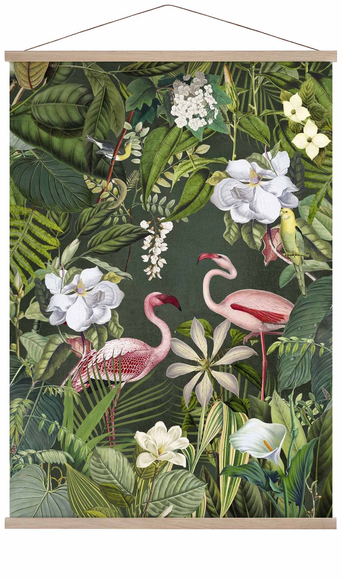 Tropical Flamingo Jungle 2 by Andrea Haase
