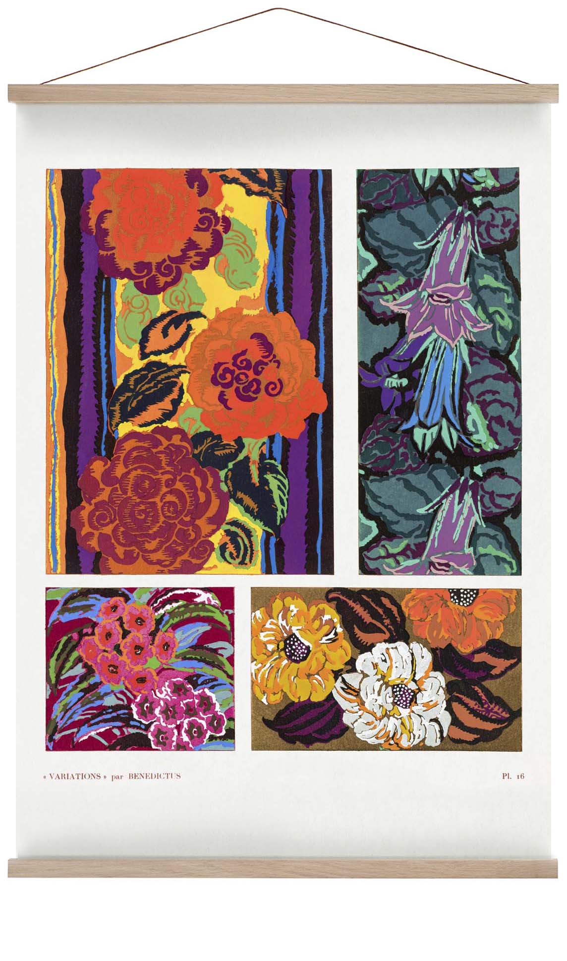 Vintage Floral Art Deco Pattern, Variation 16 by Édouard Bénédictus